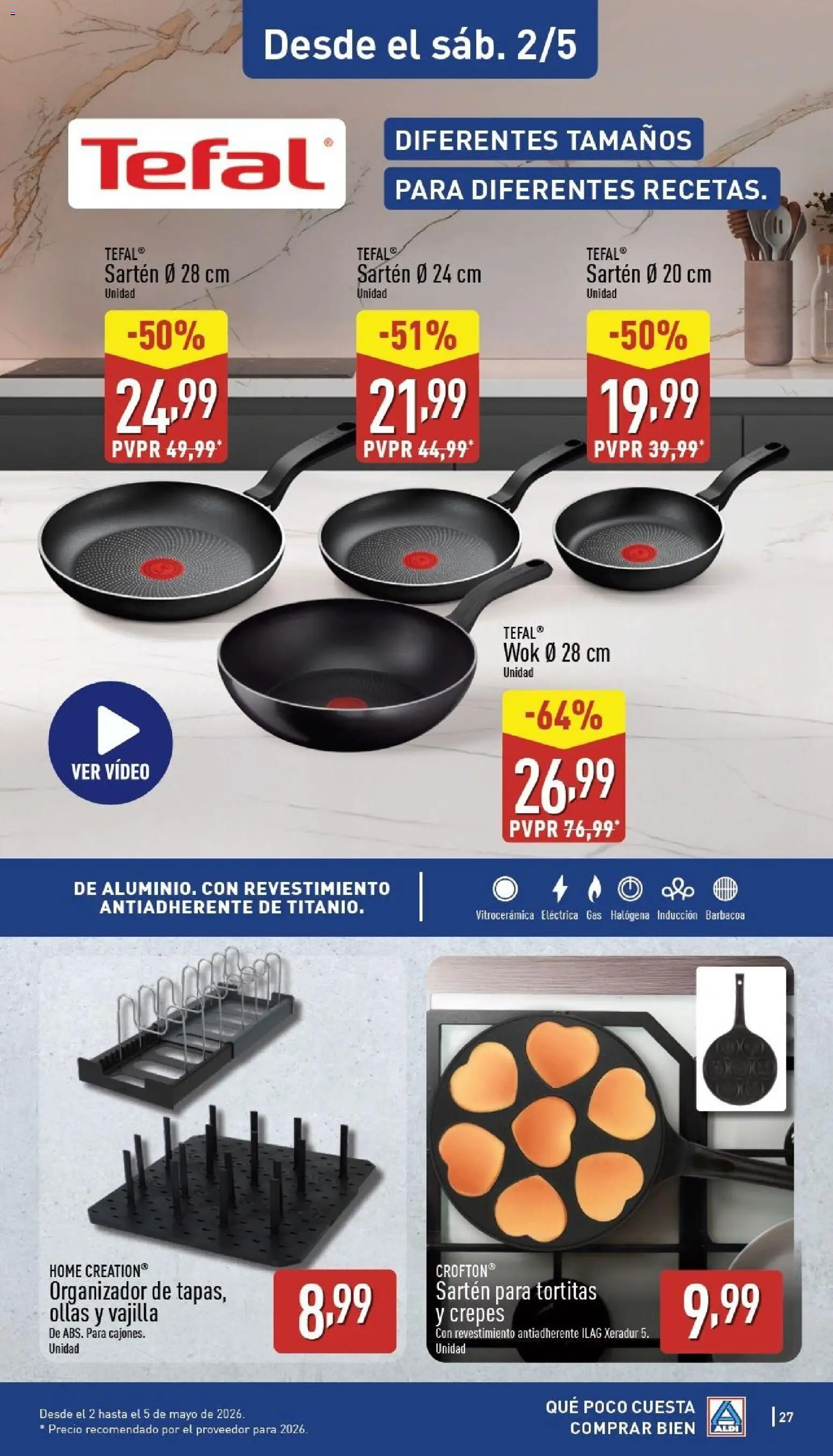 Aldi folleto Canarias │ válido desde el 27.04.2026 | Página: 27 | Productos: Organizador, Video, Βρεφικό κρεβάτι, Barbacoa