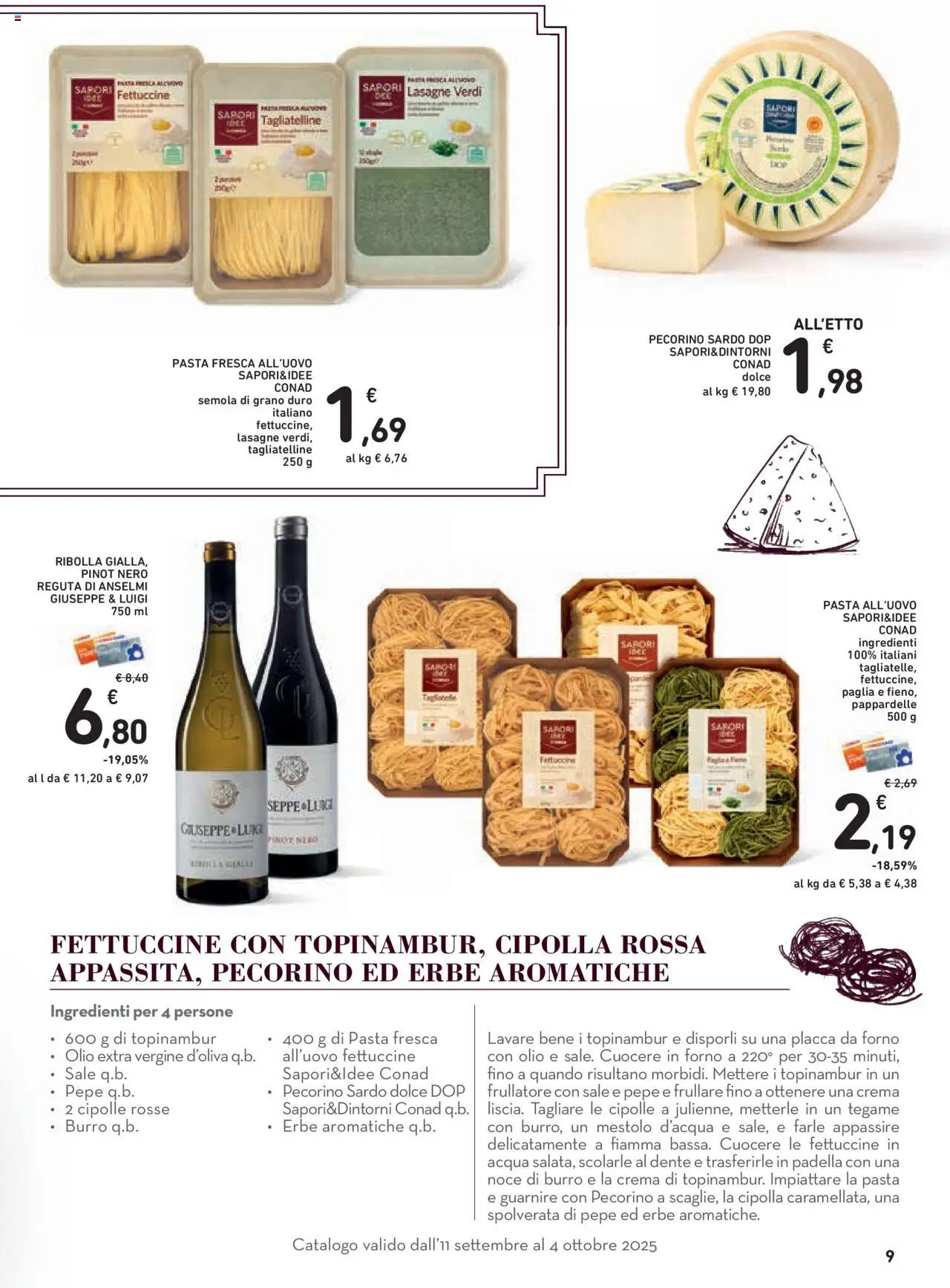 Volantino Conad del 11.09.2025 | Pagina: 9 | Prodotti: Crema, Pepe, Olio extra vergine, Forno