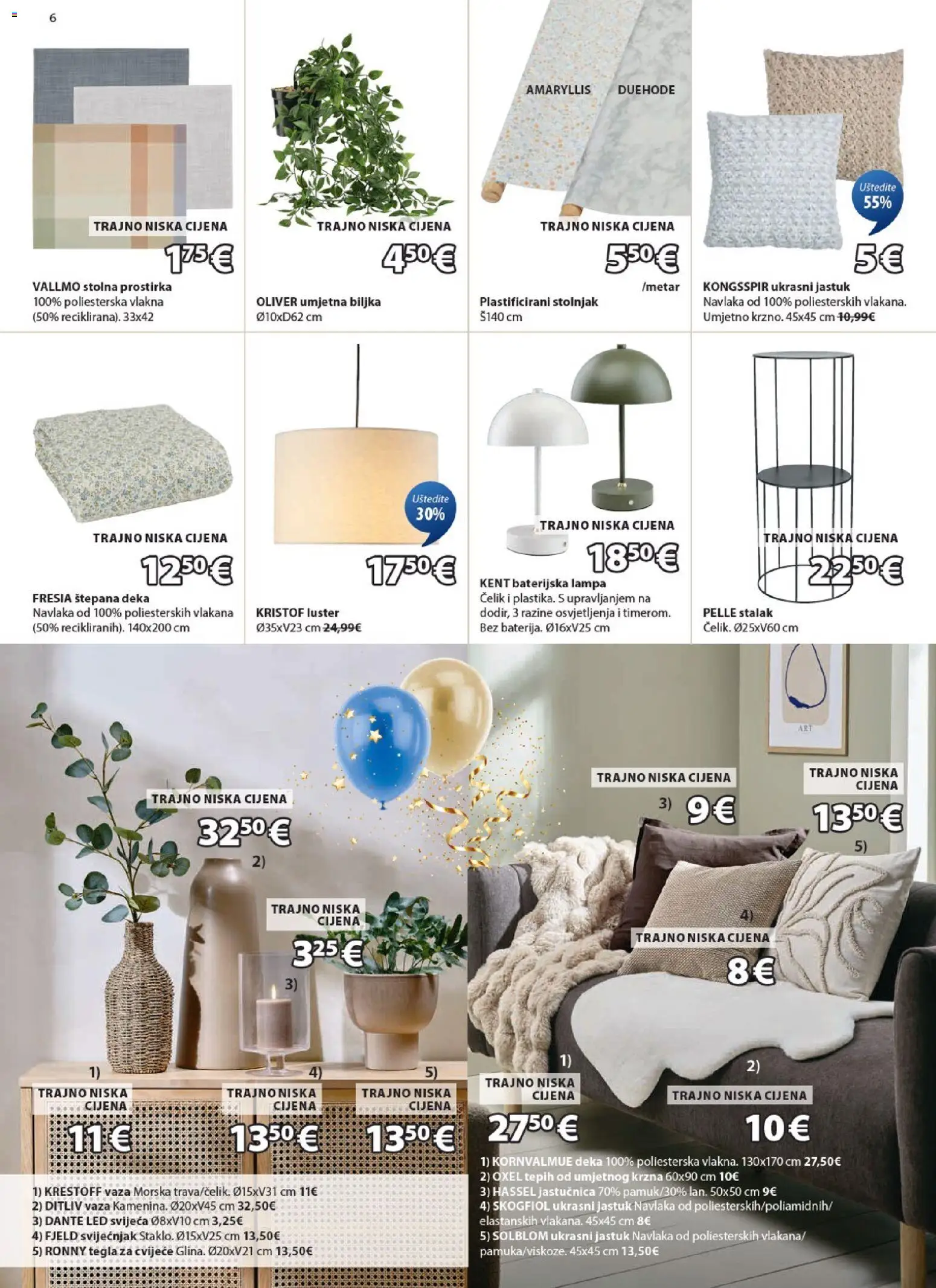 JYSK katalog | vrijedi od 12.11.2025 | Stranica: 6 | Proizvodi: Vaza, Stolnjak, Luster, Deka