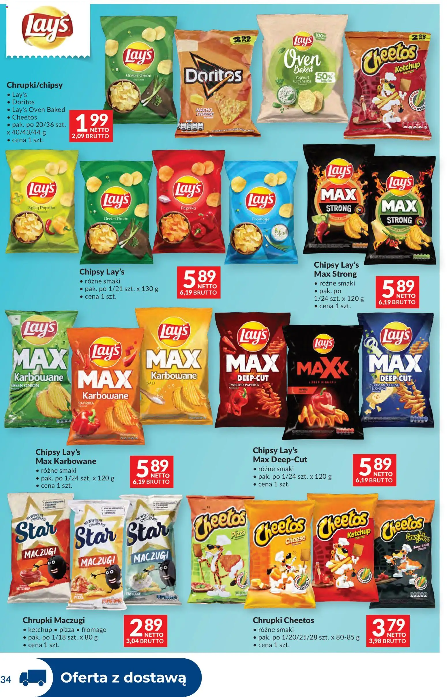 Makro Gazetka - Dystrybucja do sklepów od 07.01.2026 | Strona: 34 | Produkty: Chipsy, Ketchup, Chrupki, Pizza