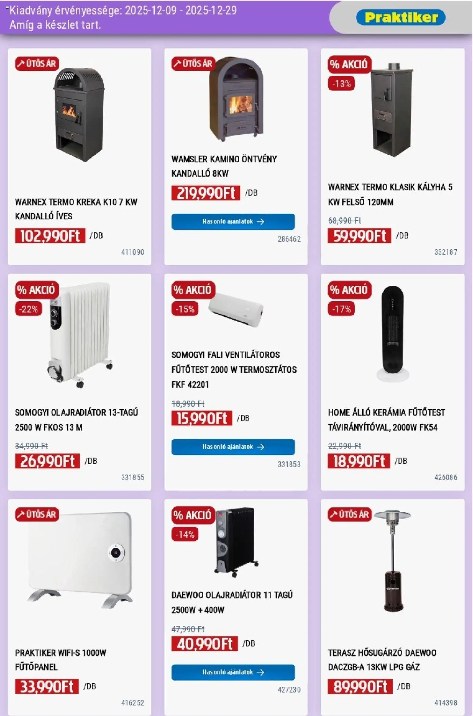Praktiker akciós ujság - amely érvényes a következő dátumtól: 09.12.2025 | Oldal: 5 | Termékek: Hősugárzó