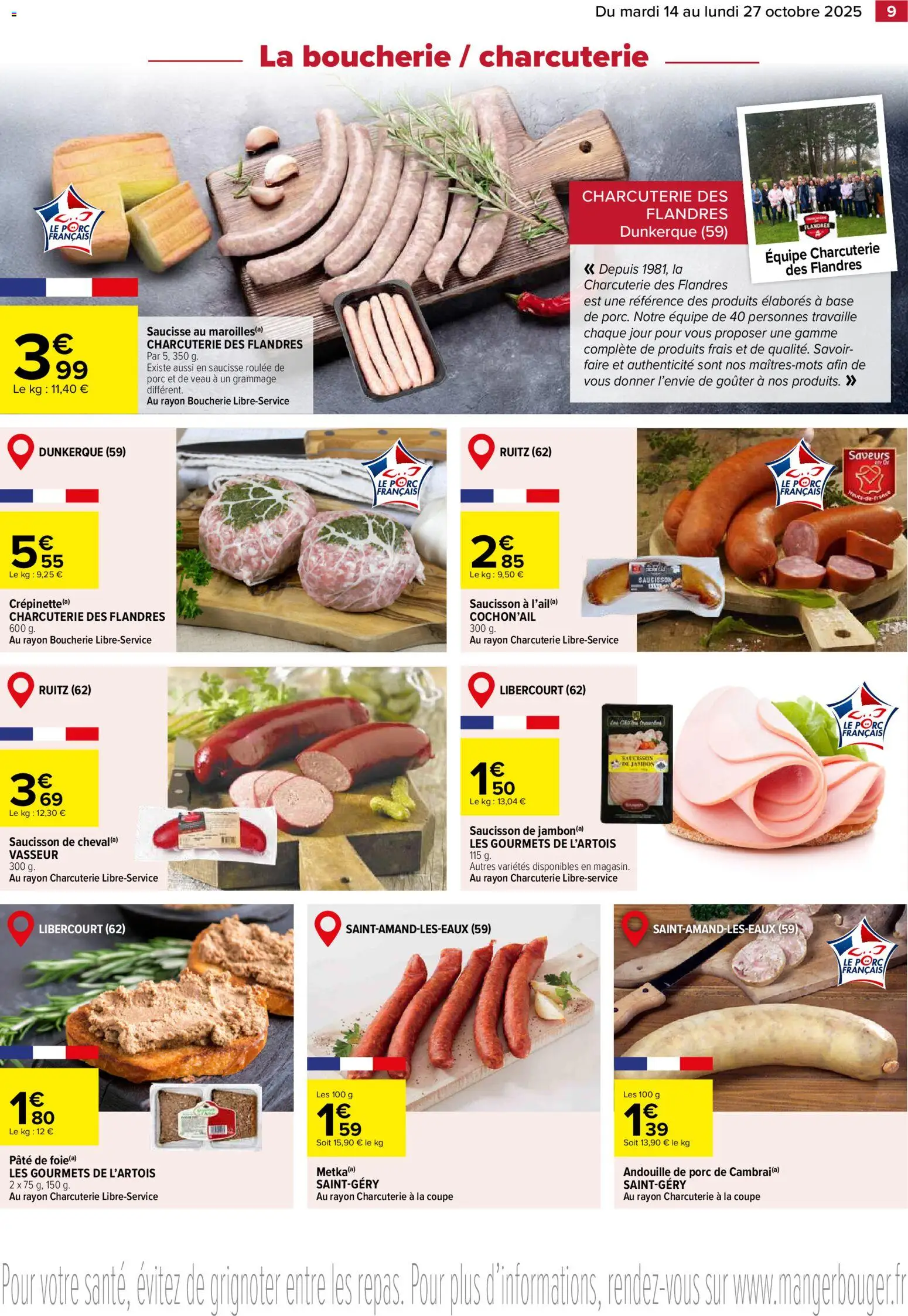 {H1} | Page: 9 | Produits: Saucisson, Base, Saucisse, Porc