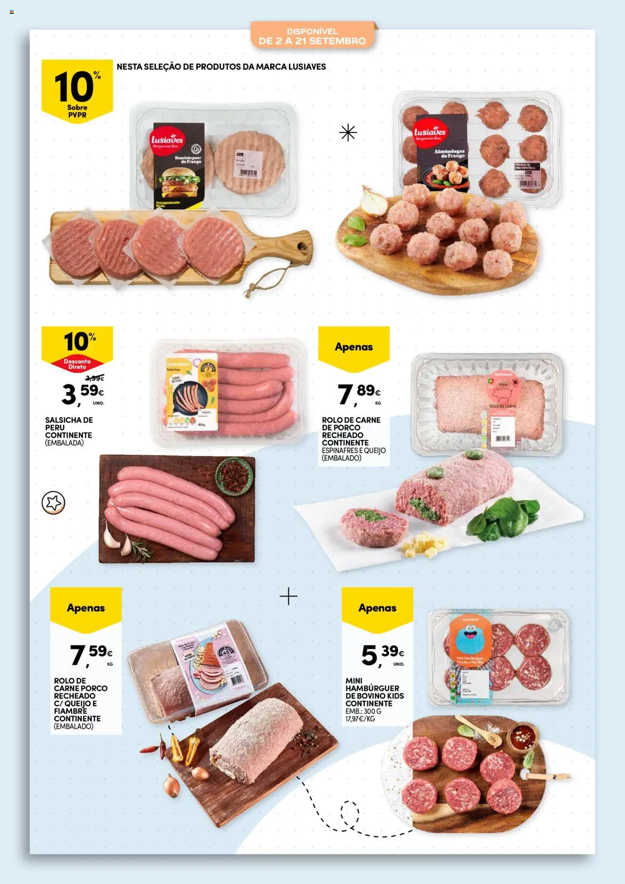 Continente - Regresso às Aulas: Regressamos com tudo │ válido de 12.08.2025 | Página: 64 | Produtos: Espinafres, Peru, Hambúrguer, Proteina