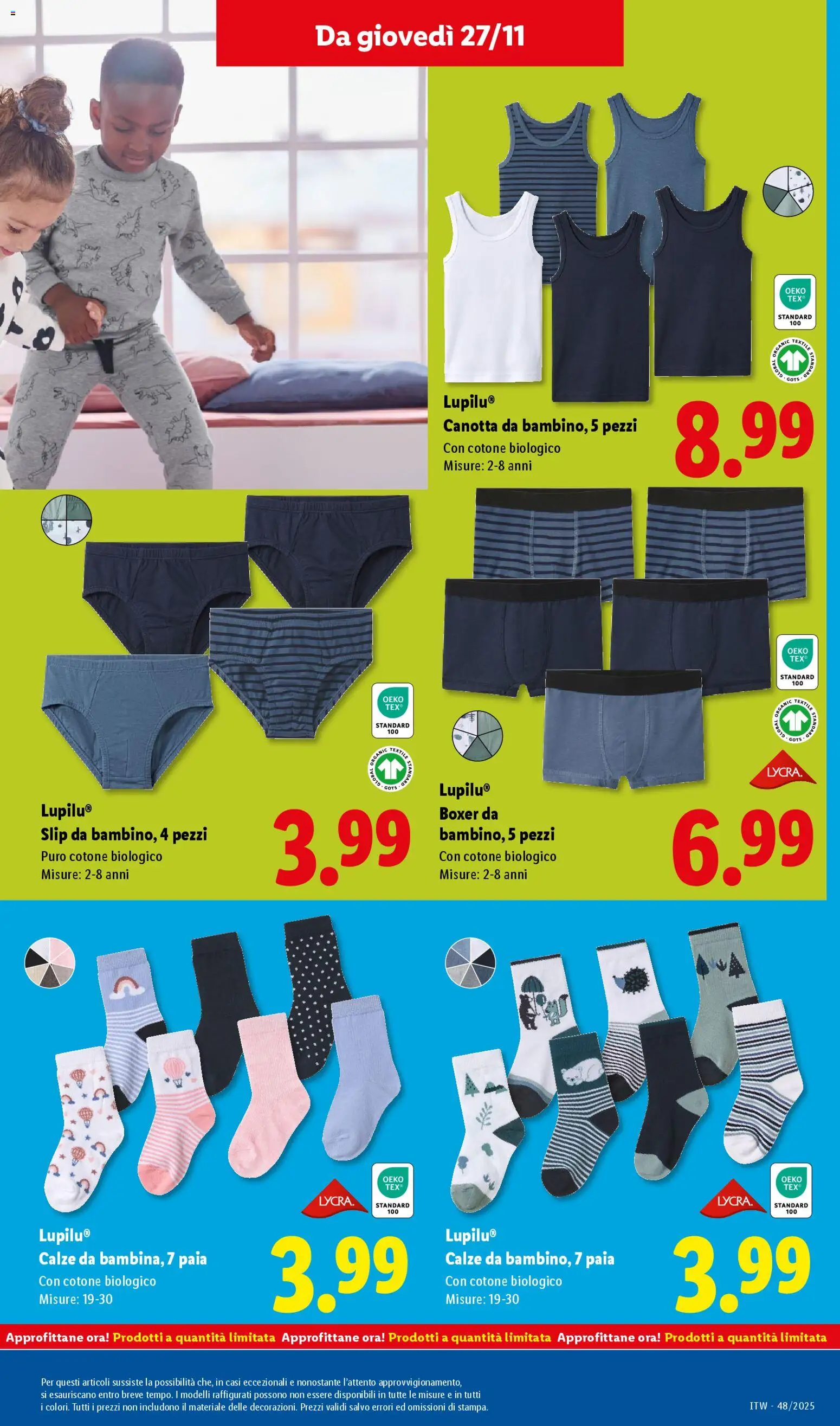 Volantino Lidl del 24.11.2025 | Pagina: 47 | Prodotti: Canotta, Slip, Boxer, Top