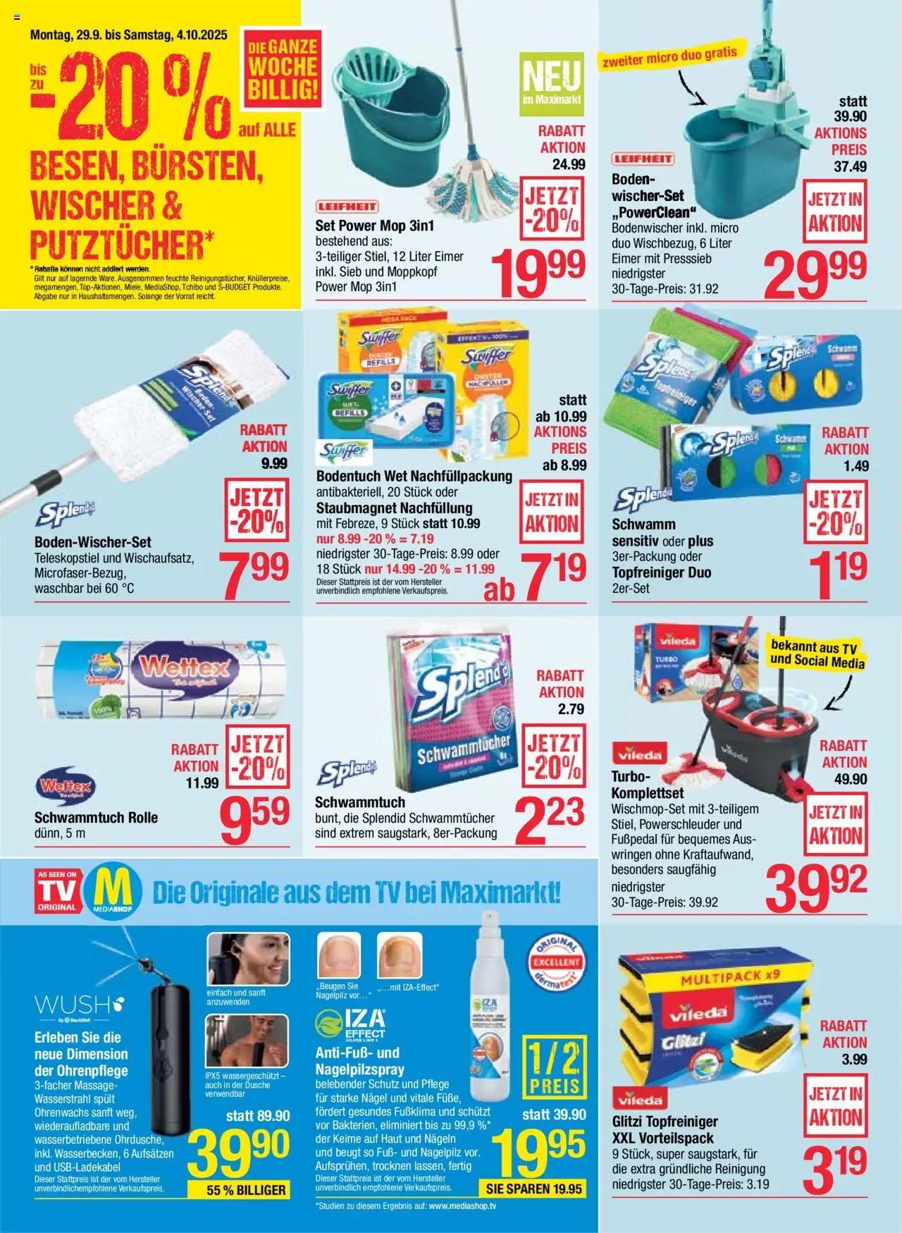 Maximarkt Flugblatt gültig ab 29.09.2025 | Seite: 22 | Produkte: TV, Dusche