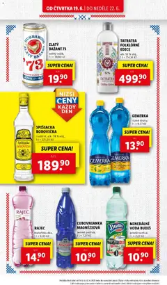 Lidl leták od 19.06.2025 | Strana: 28 | Produkty: Voda, Zlatý Bažant, Budiš, Tatratea