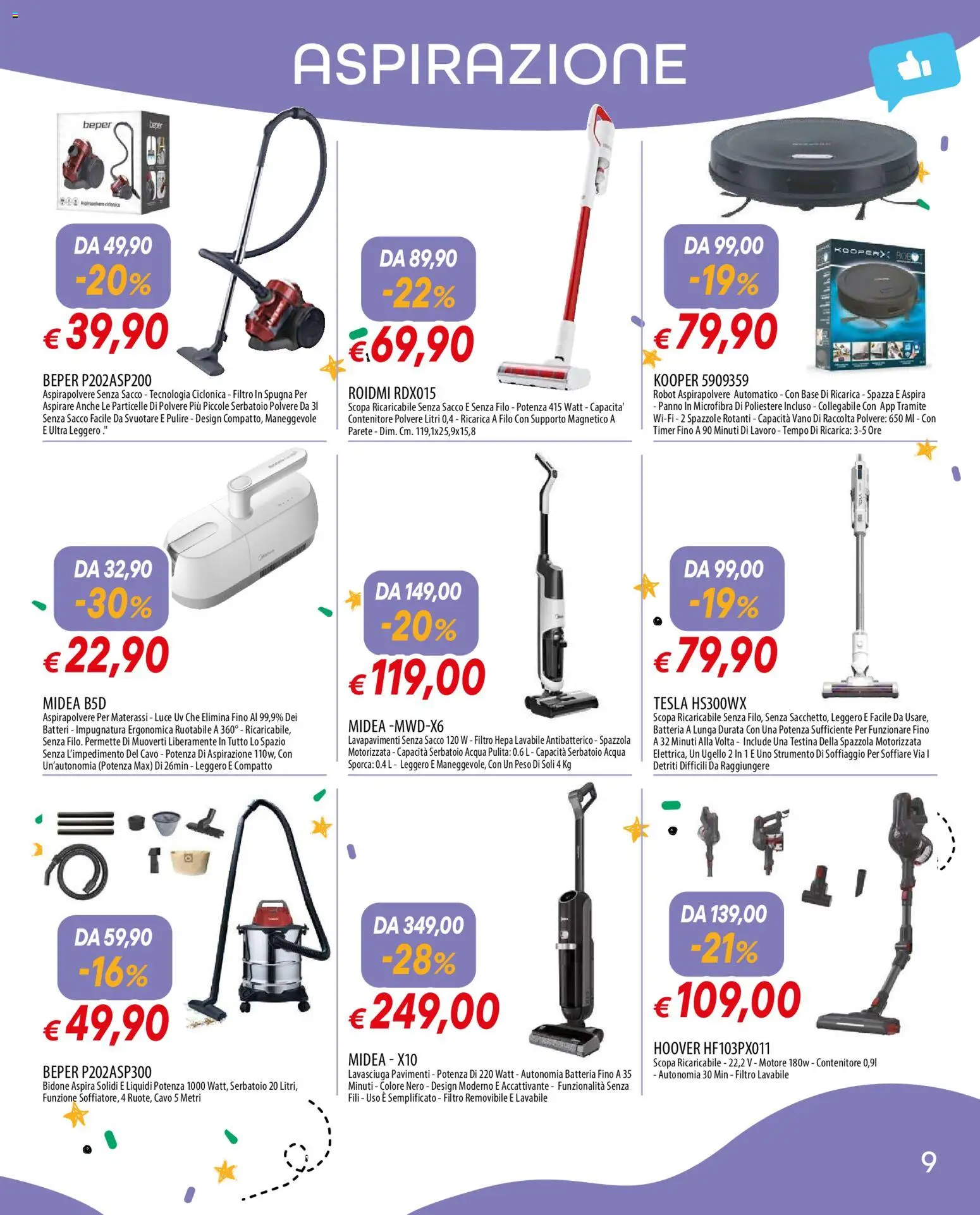 Volantino Galassia del 23.03.2026 | Pagina: 9 | Prodotti: Spazzola, Lavasciuga, Acqua, Scopa