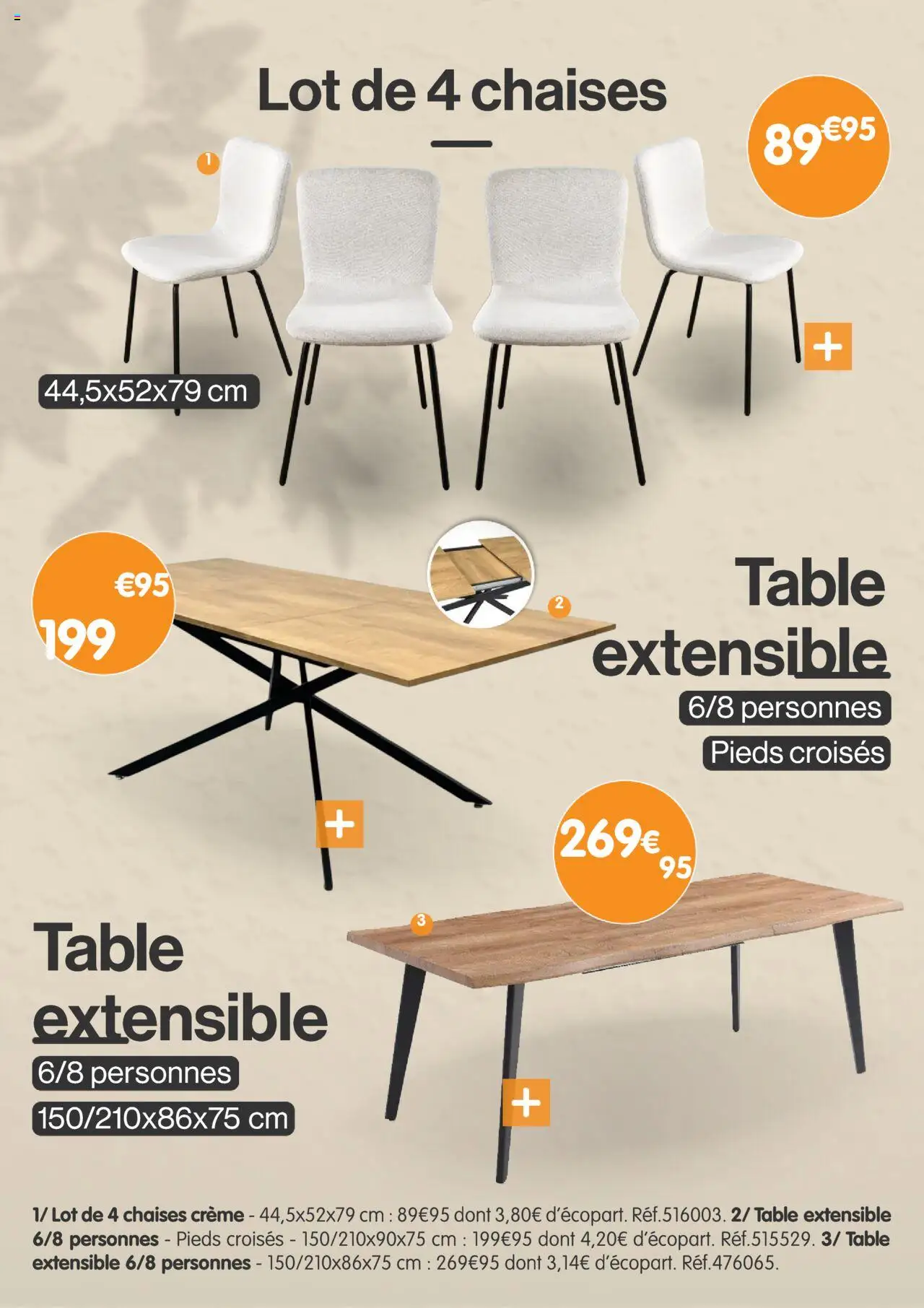  | Page: 15 | Produits: Table extensible, Table, Crème