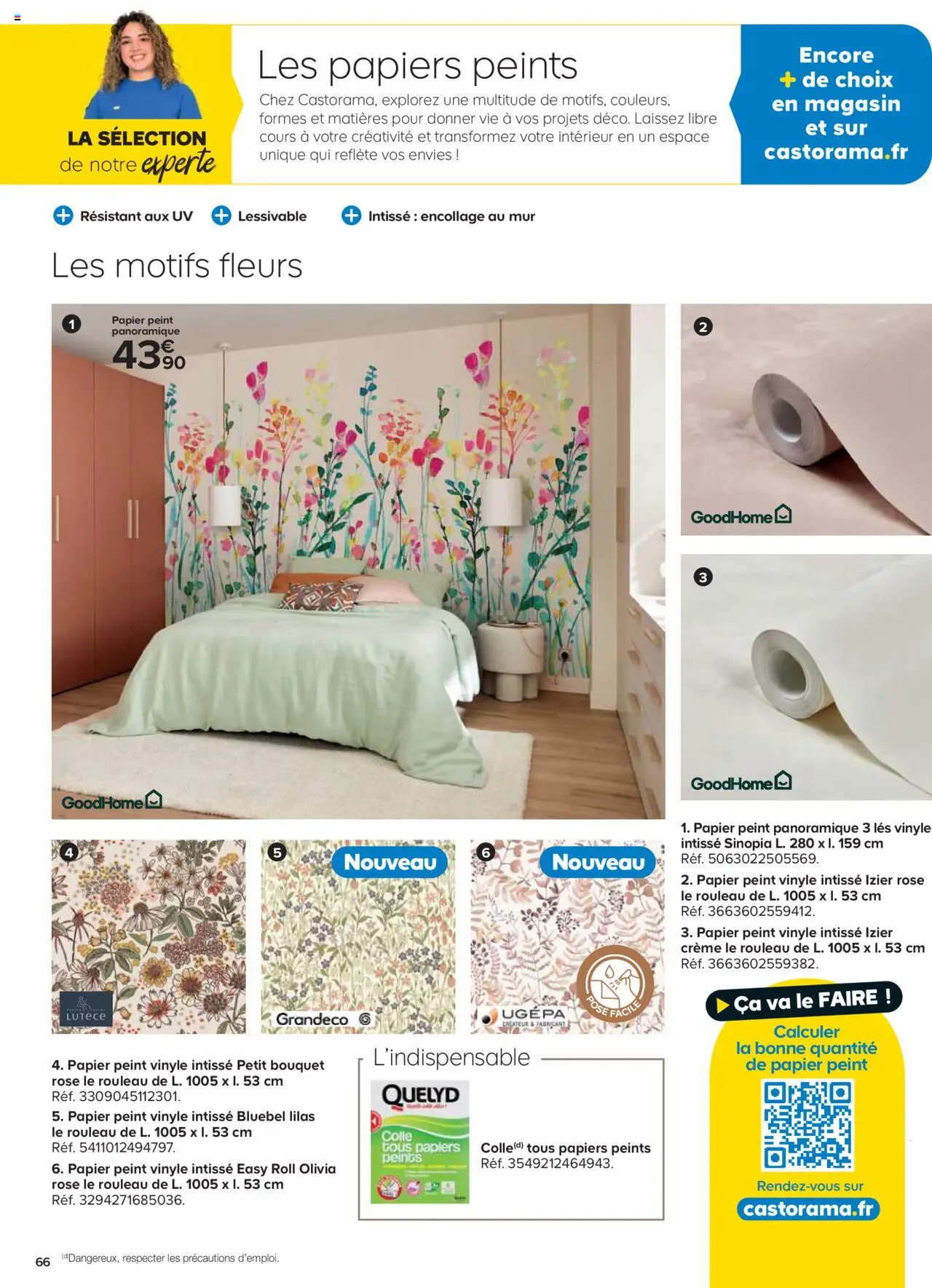 {H1} | Page: 66 | Produits: Rouleau, Colle, Papier peint, Crème