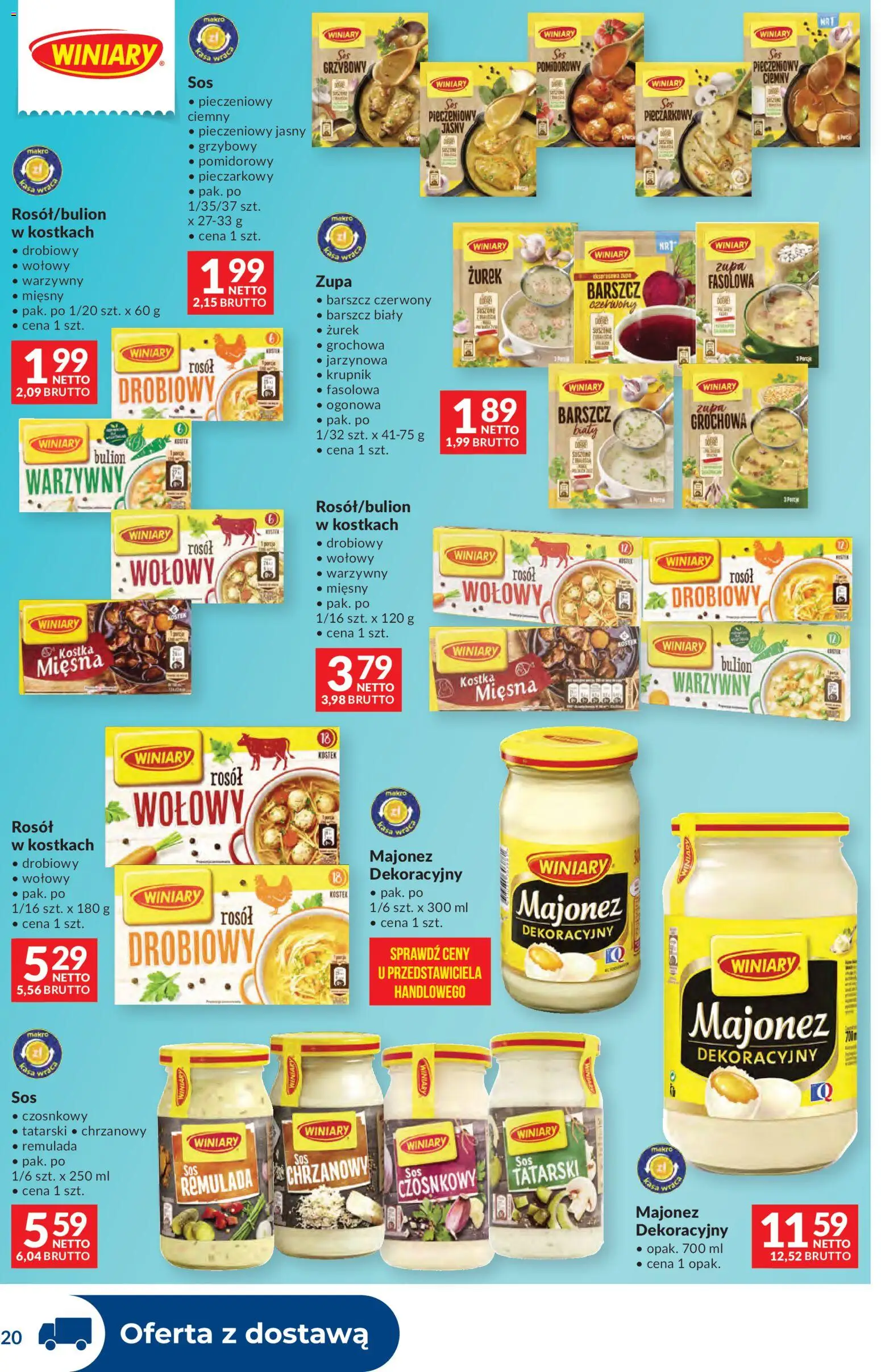 Makro Gazetka - Dystrybucja do sklepów od 09.12.2025 | Strona: 20 | Produkty: Zurek, Bulion warzywny, Zupa, Majonez