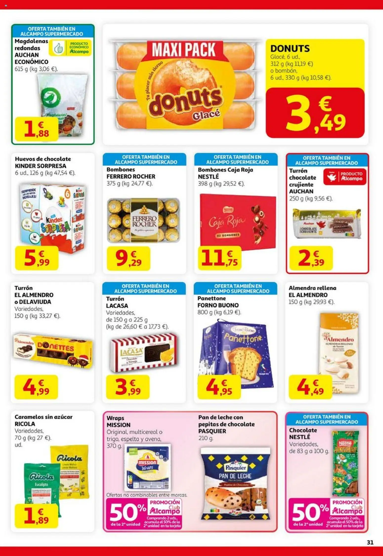 Alcampo -Black Friday │ válido desde el 06.11.2025 | Página: 31 | Productos: Leche, Pan de leche, Magdalenas, Caja