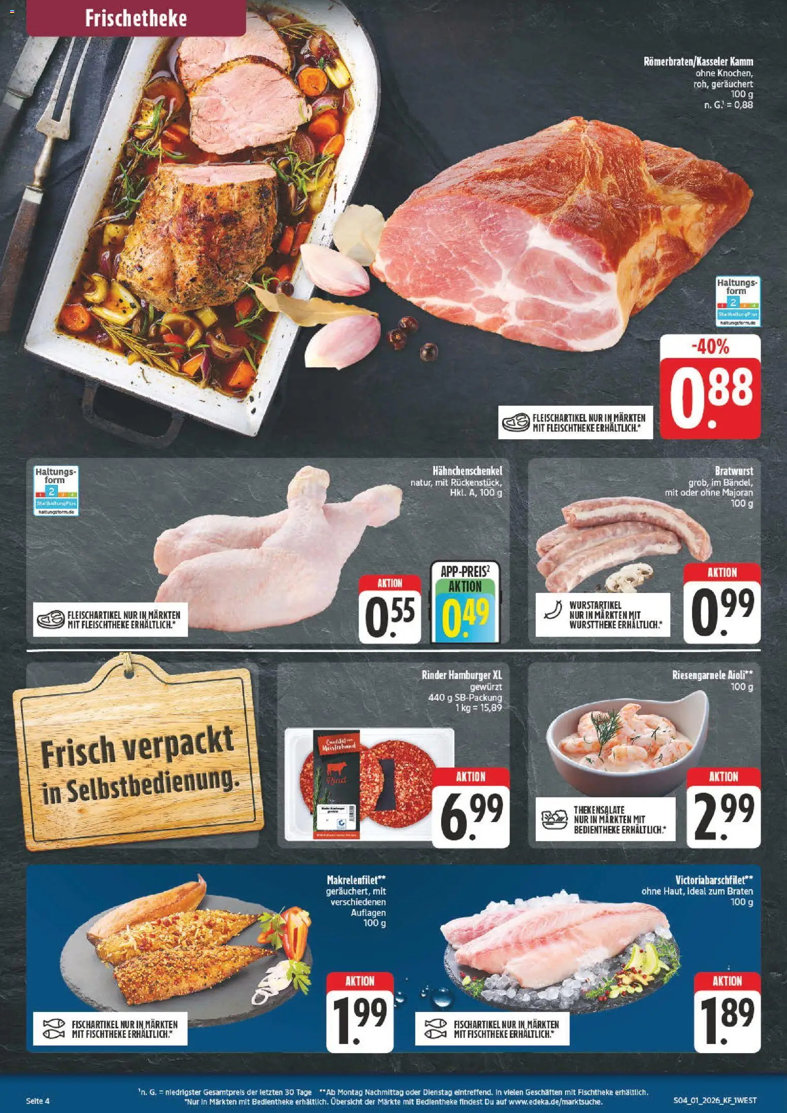 nah & gut Prospekt 	 – gültig ab 29.12.2025 | Seite: 4 | Produkte: Hahnchenschenkel, Bratwurst