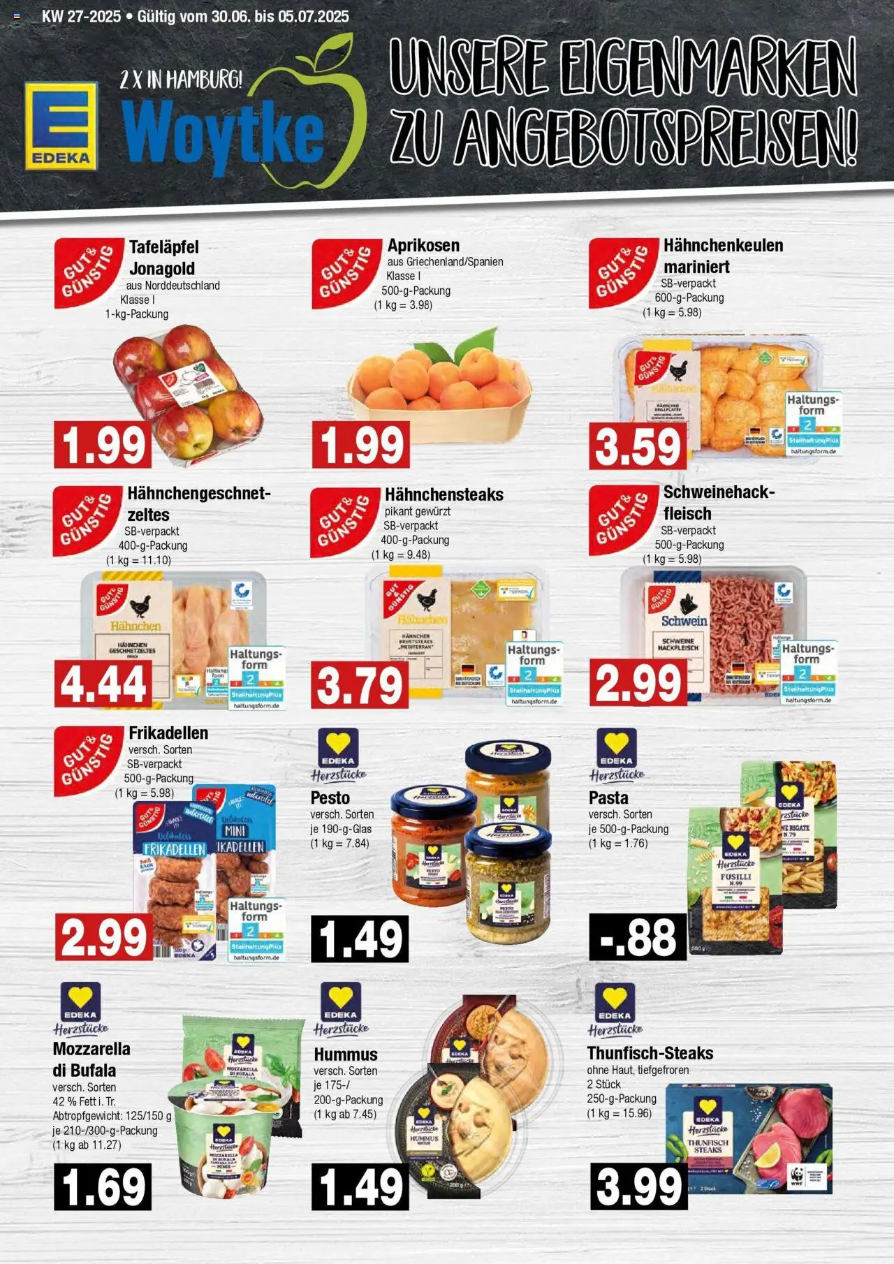 Edeka prospekt Hamburg	 - gültig ab dem 29.06.2025 | Seite: 9 | Produkte: Thunfisch, Pasta, Fleisch, Hackfleisch