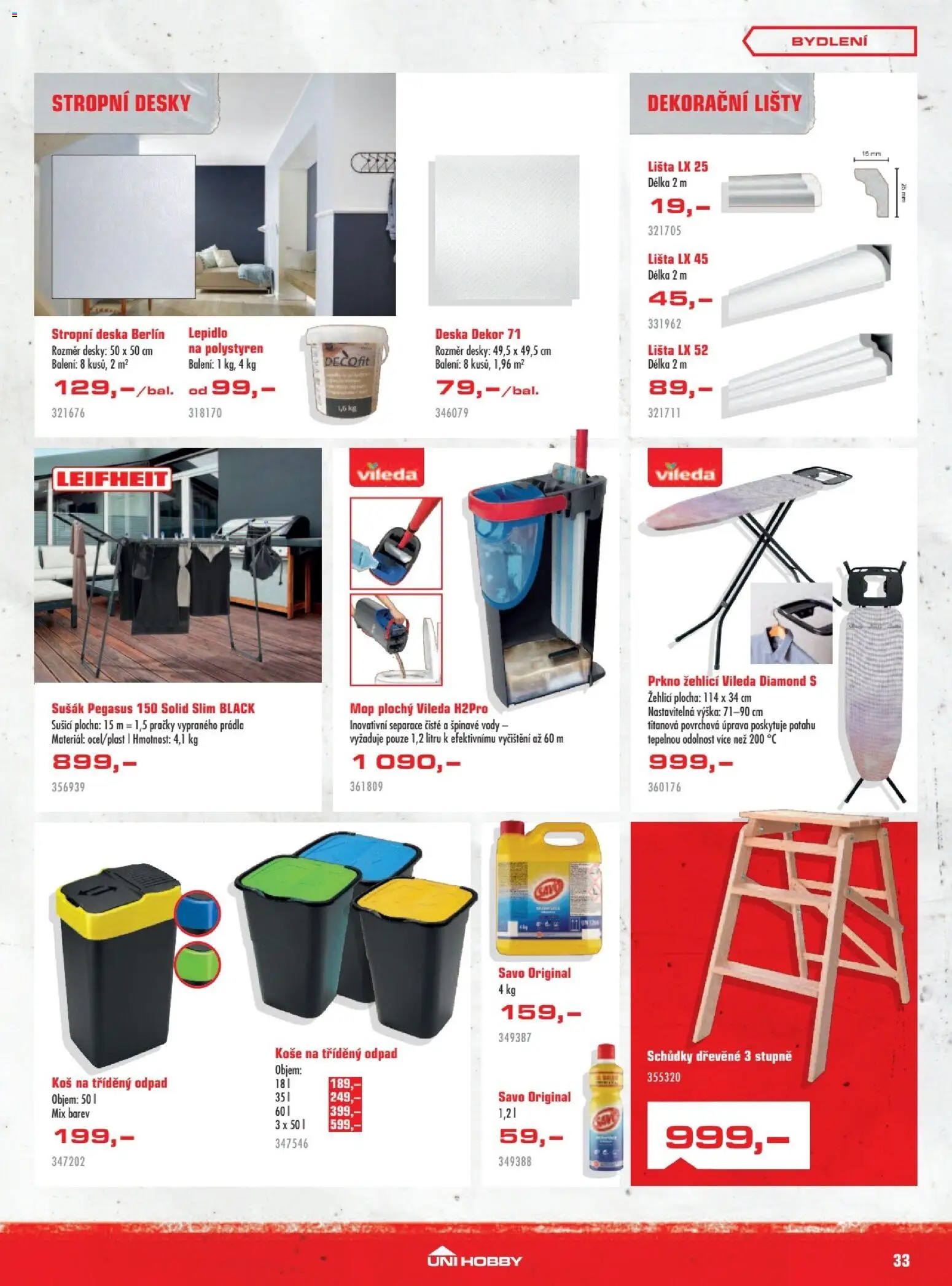 Uni Hobby leták od 05.03.2026 | Strana: 33 | Produkty: Leifheit, Savo, Pračky, Mop