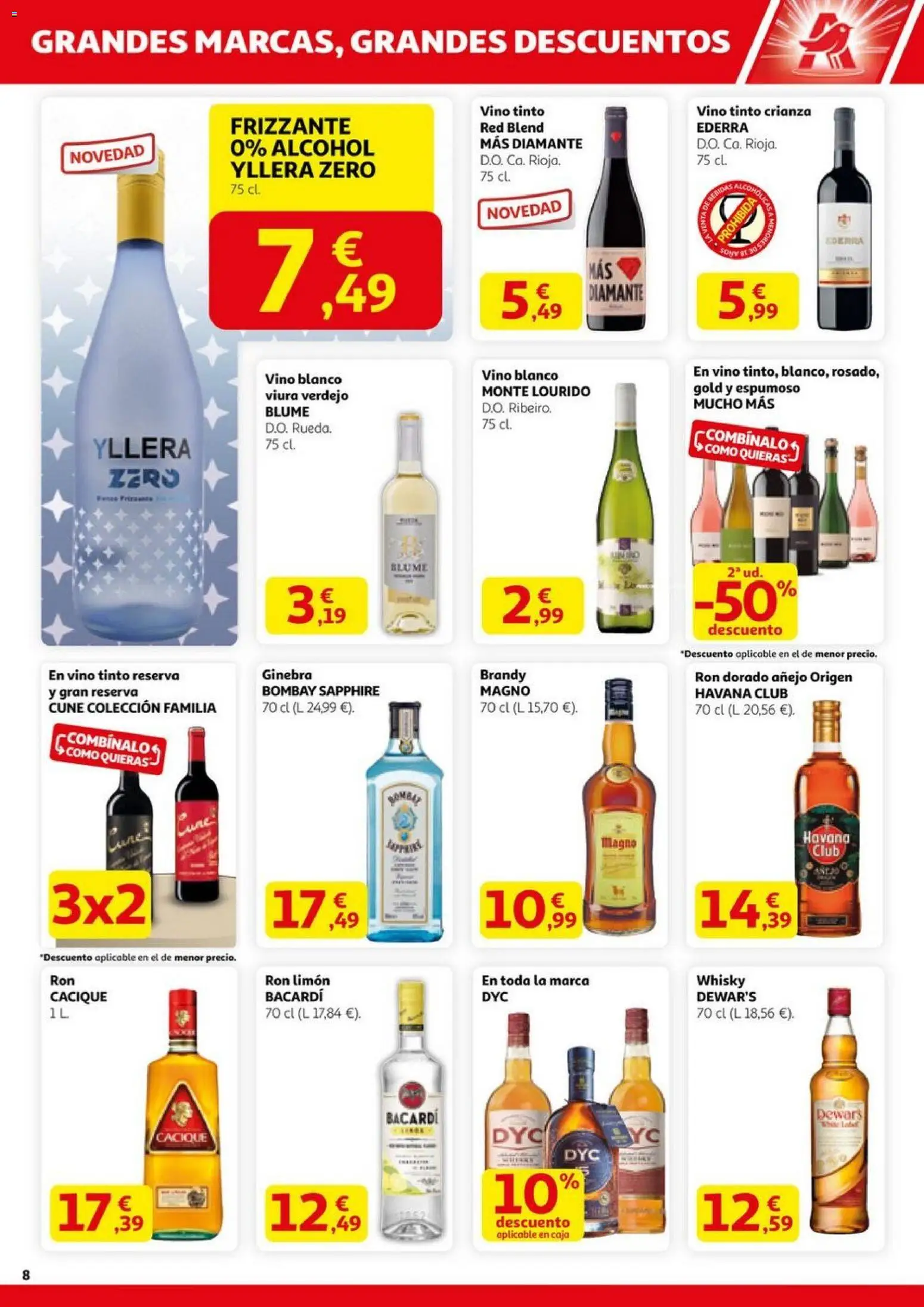 Alcampo - HP Nacional  │ válido desde el 23.10.2025 | Página: 8 | Productos: Ron, Ginebra, Whisky, Caja