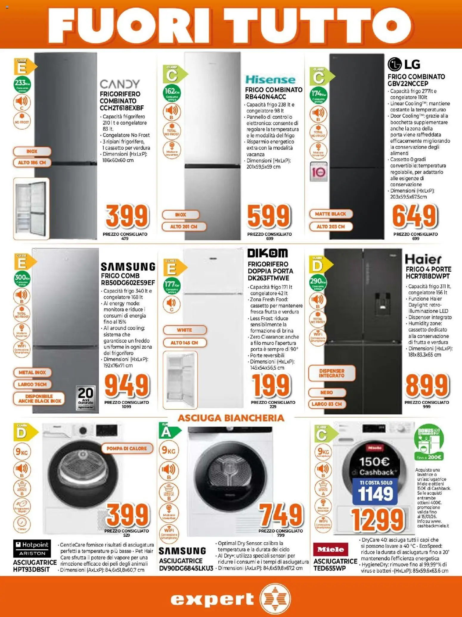 Volantino Expert del 27.12.2025 | Pagina: 3 | Prodotti: Frutta, Asciugatrice, Miele, Samsung