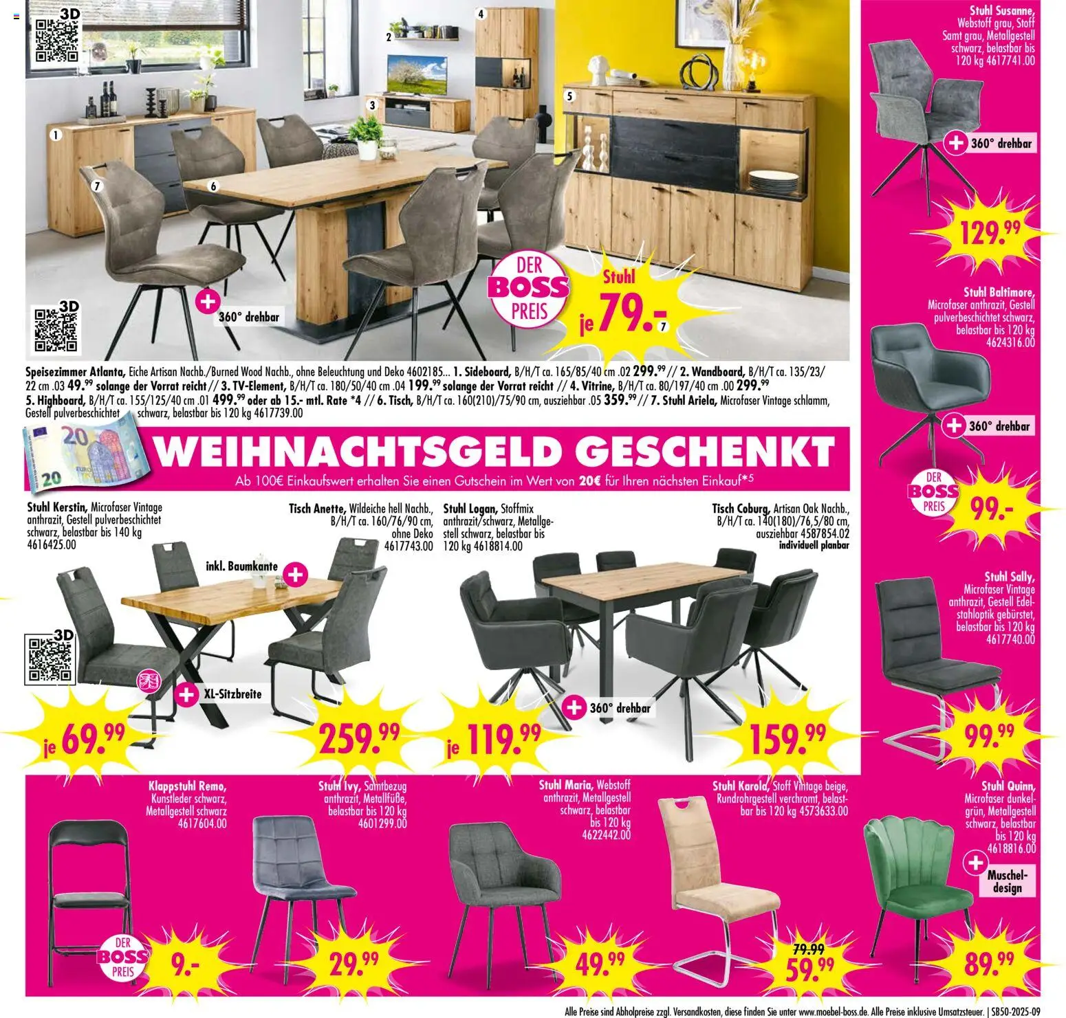 SB Möbel Boss Prospekt 	 – gültig ab 06.12.2025 | Seite: 9 | Produkte: Tisch, Stuhl