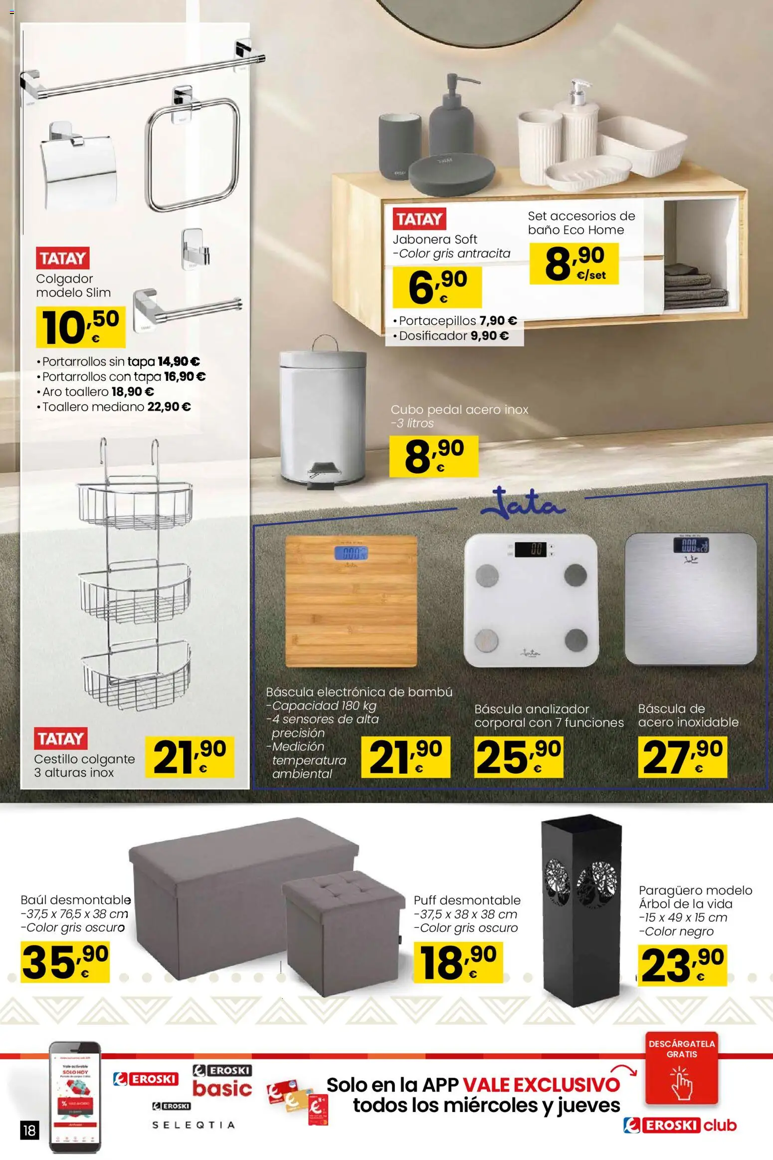 Eroski - Qué a gusto │ válido desde el 07.01.2026 | Página: 18 | Productos: Toallero, Baño