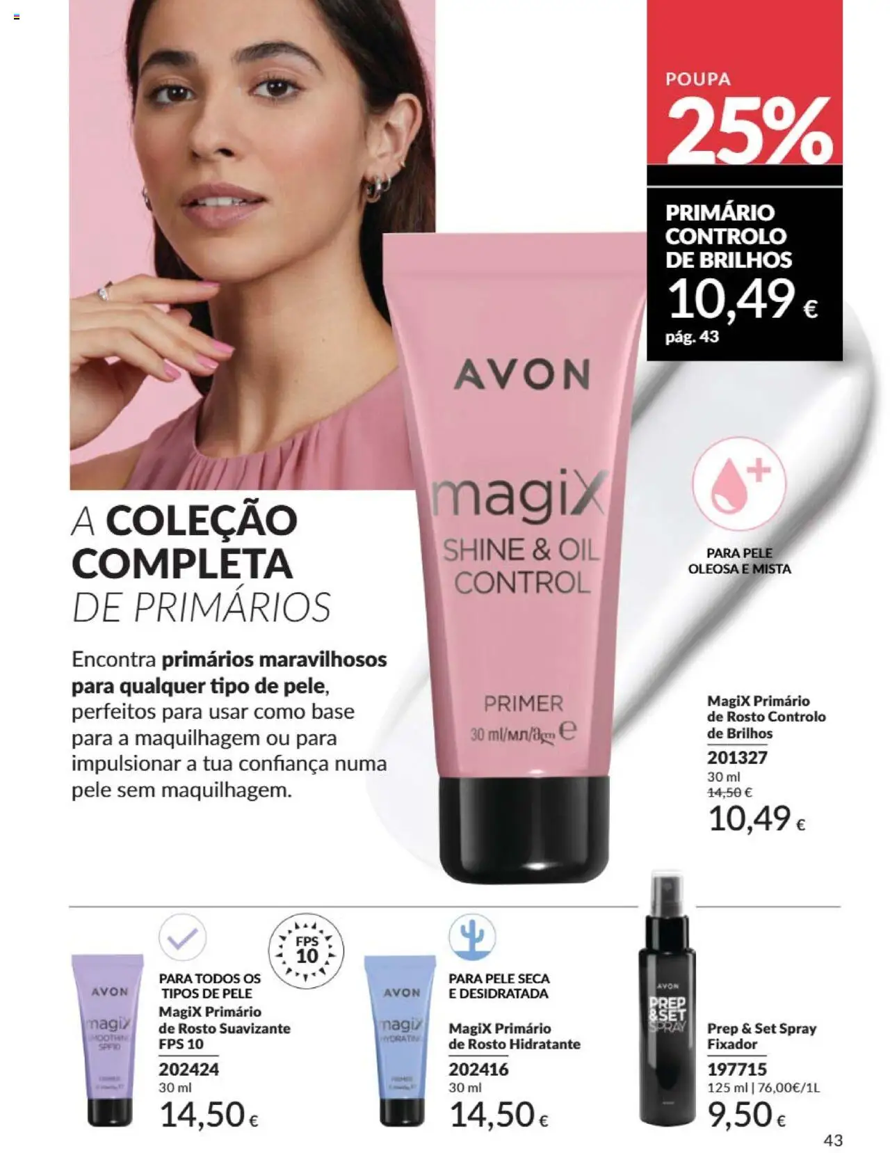 Catálogo Avon Campanha 6 │ válido de 01.06.2025 | Página: 43 | Produtos: Primer, Maquilhagem, Base, Fixador