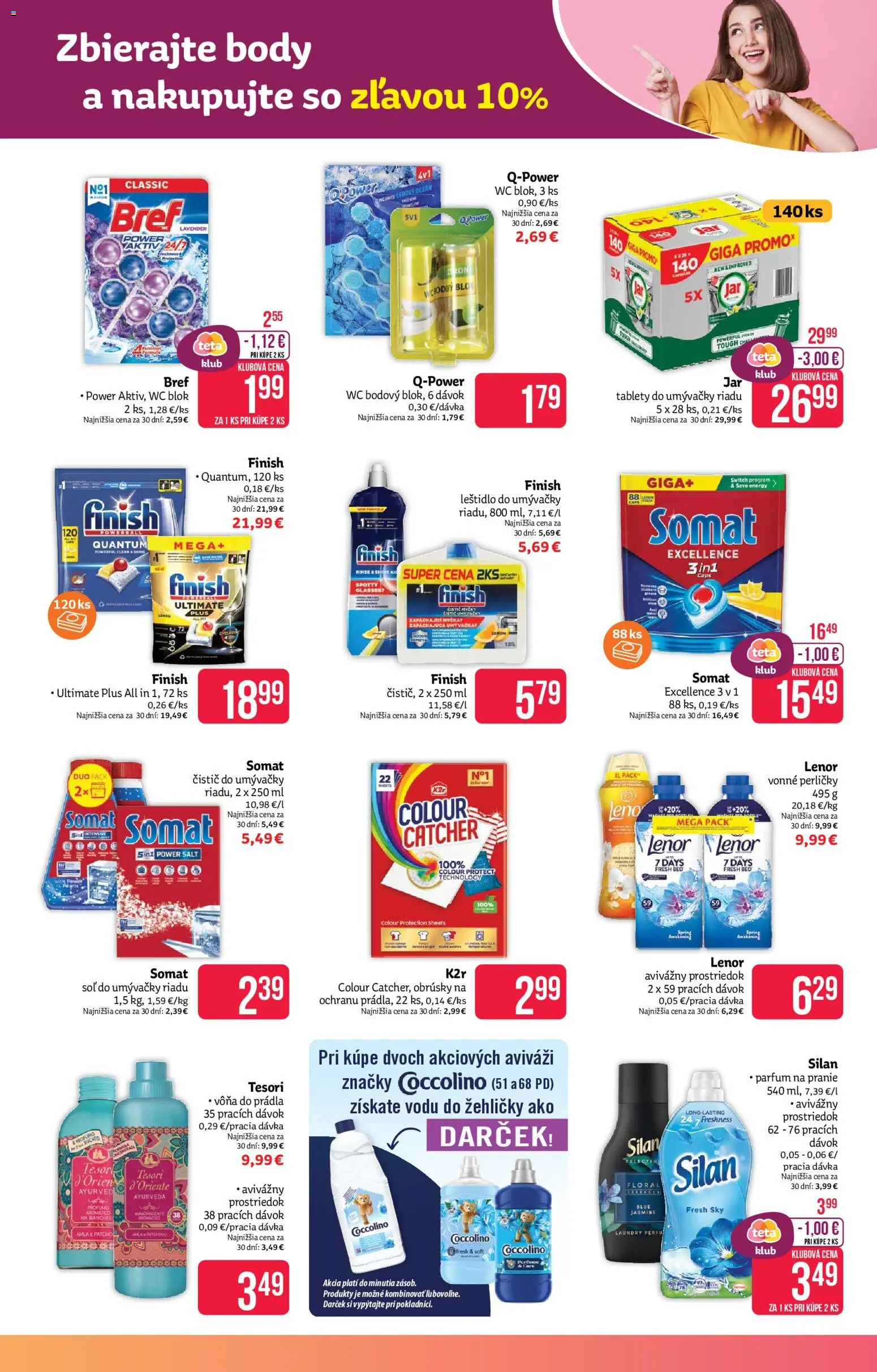Nové Teta drogerie akcie – leták je platný od 08.12.2025 | Strana: 13 | Produkty: Silan, Wc blok, Coccolino, Jar