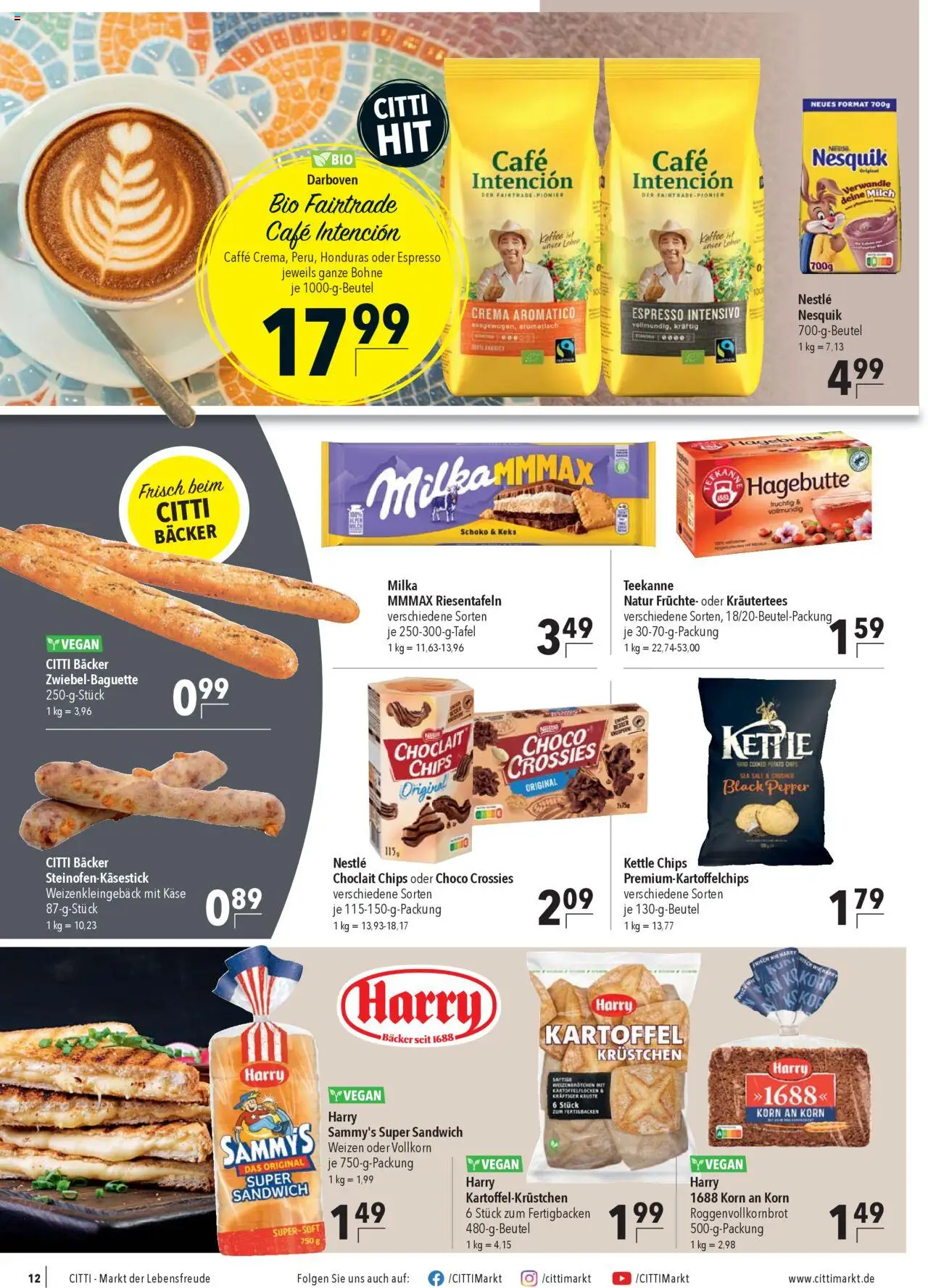 CITTI Markt Prospekt 	 - gültig ab dem 23.07.2025 | Seite: 14 | Produkte: Milch, Milka, Teekanne, Chips