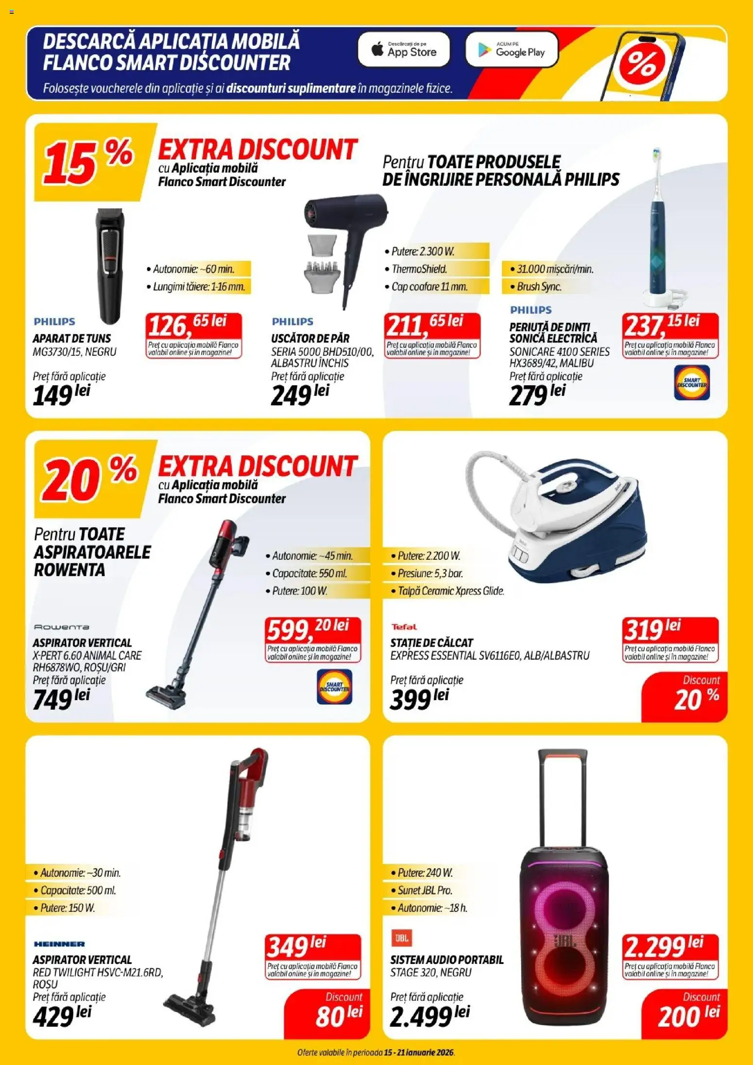 Noul catalog Flanco – valabil de la 15.01.2026 | Pagină: 4 | Produse: Uscător, Aspirator, Uscător De Păr, Sistem audio