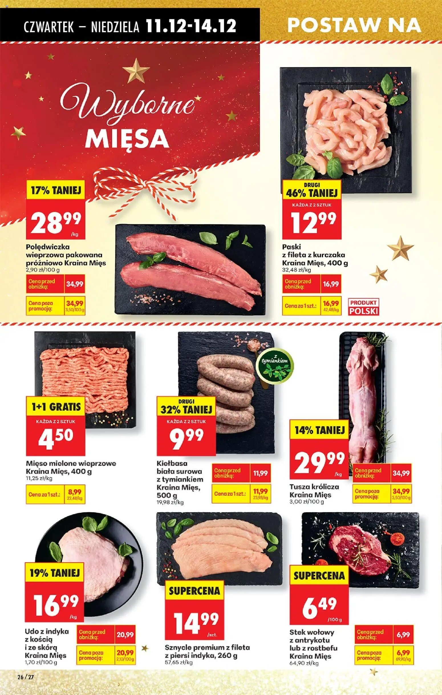 Biedronka gazetka - Oferta w tym tygodniu od 11.12.2025 | Strona: 32 | Produkty: Kiełbasa, Mięso, Polędwiczka wieprzowa, Mięso mielone
