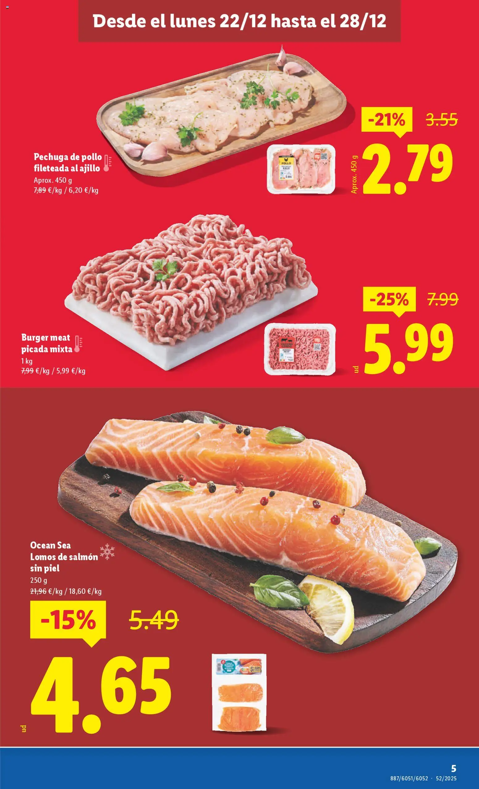 Lidl - Parque Comercial Taralpe │ válido desde el 22.12.2025 | Página: 5 | Productos: Pechuga de pollo fileteada