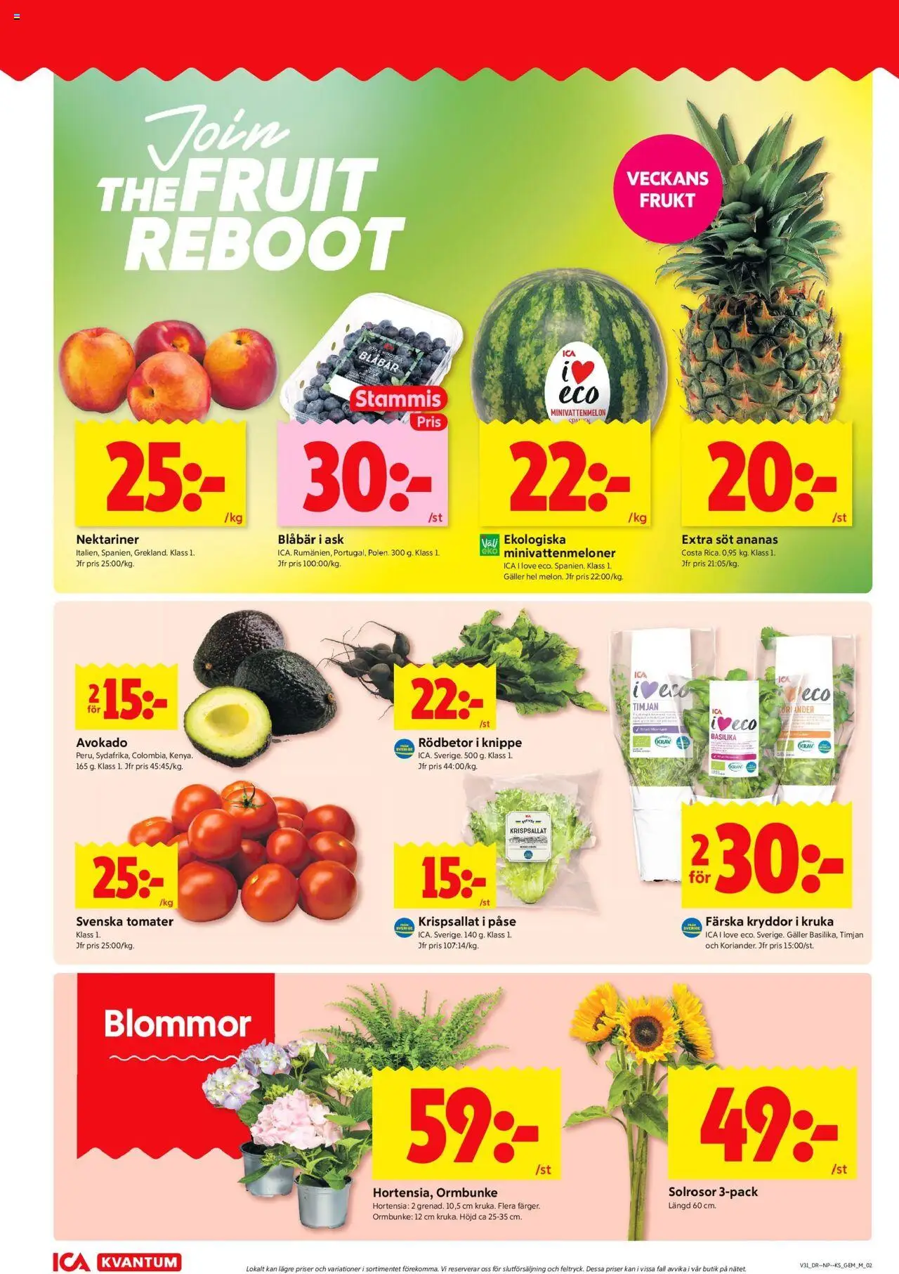 ICA Kvantum reklamblad aktuell från 28.07.2025 | Sida: 2 | Produkter: Kruka, Ananas, Blåbär, Basilika