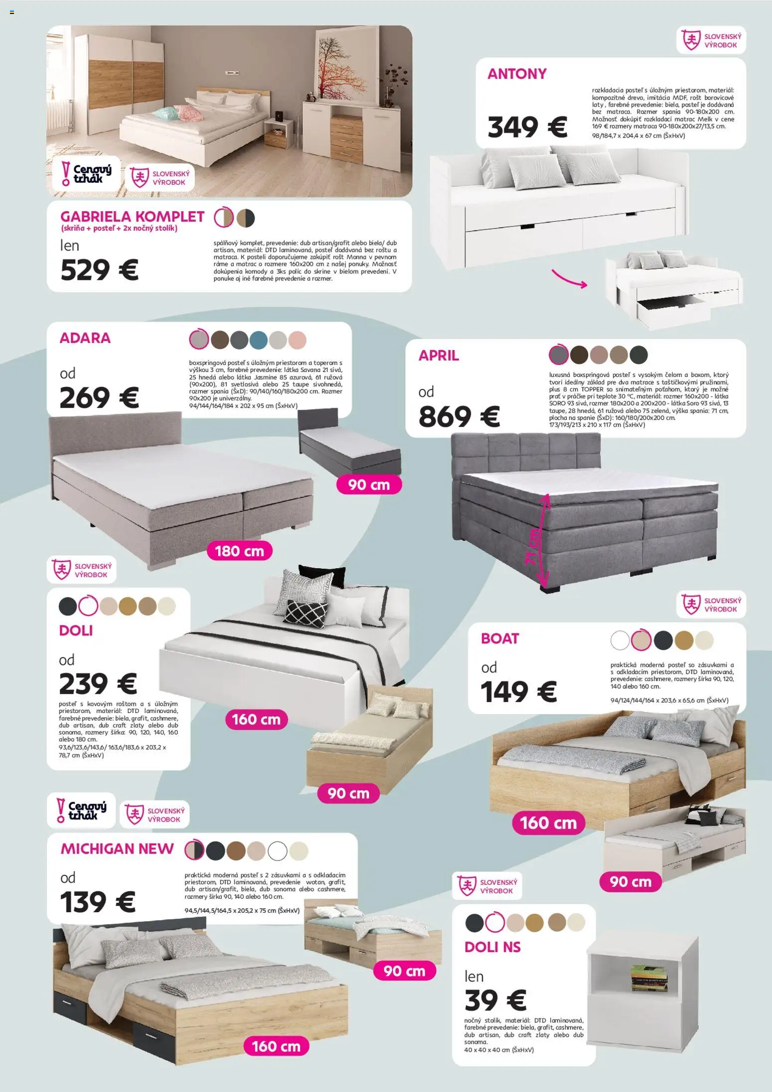 Nové Kondela akcie – leták je platný od 14.01.2026 | Strana: 5 | Produkty: Matrace, Matrac, Posteľ, Skriňa