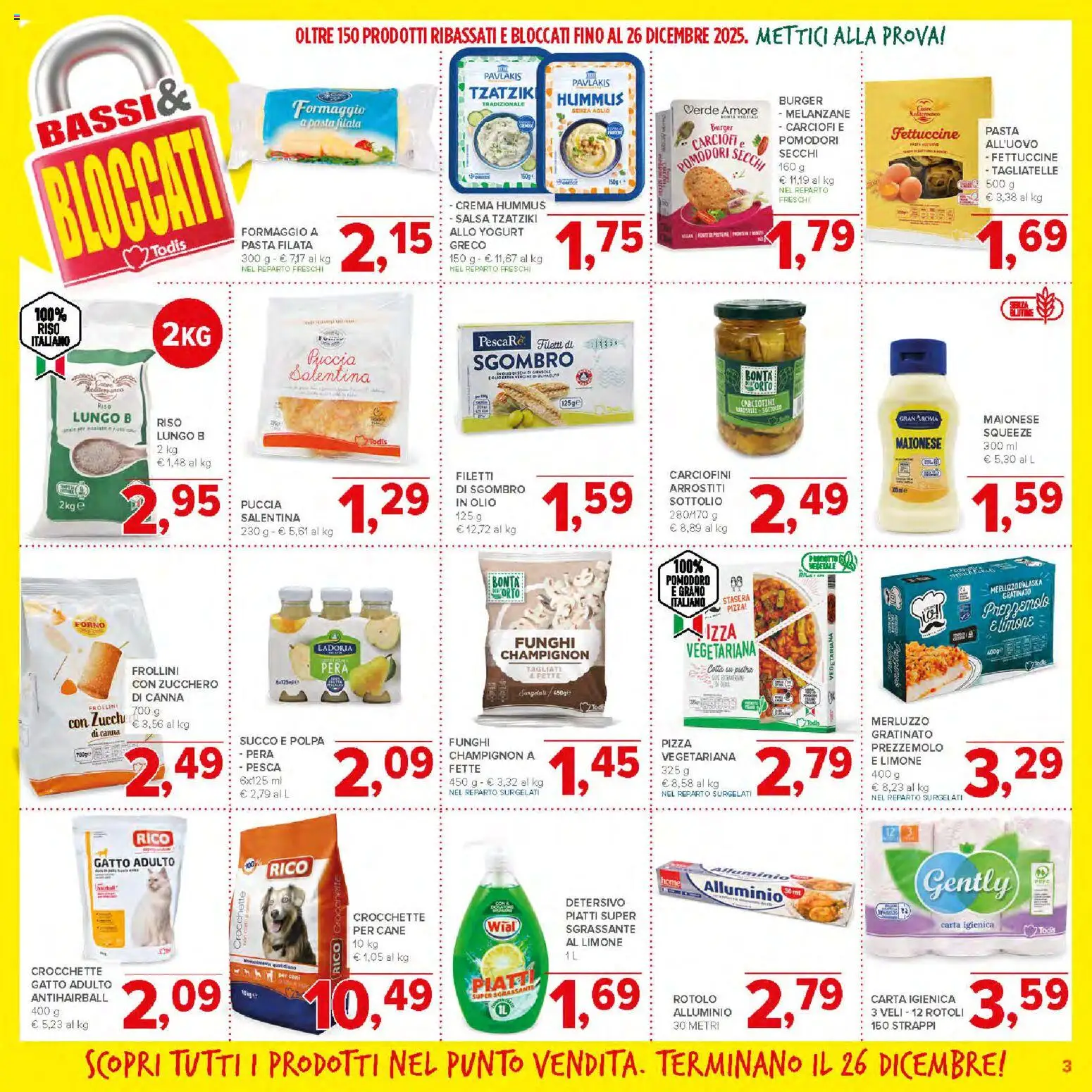 Volantino Todis del 30.10.2025 | Pagina: 3 | Prodotti: Yogurt, Pesca, Crocchette gatto, Forno