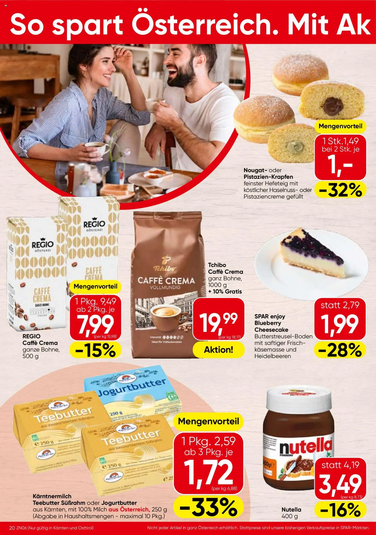 Spar Flugblatt - Kärnten gültig ab 29.01.2026 | Seite: 20 | Produkte: Milch