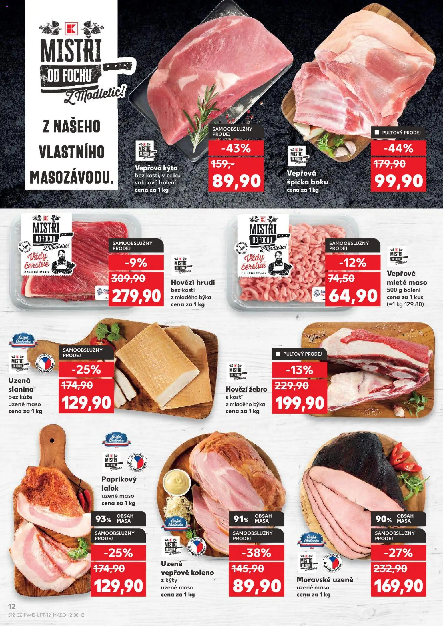 Kaufland leták - Chomutov od 08.04.2026 | Strana: 12 | Produkty: Uzené maso, Mleté maso, Maso, Vepřová Kýta