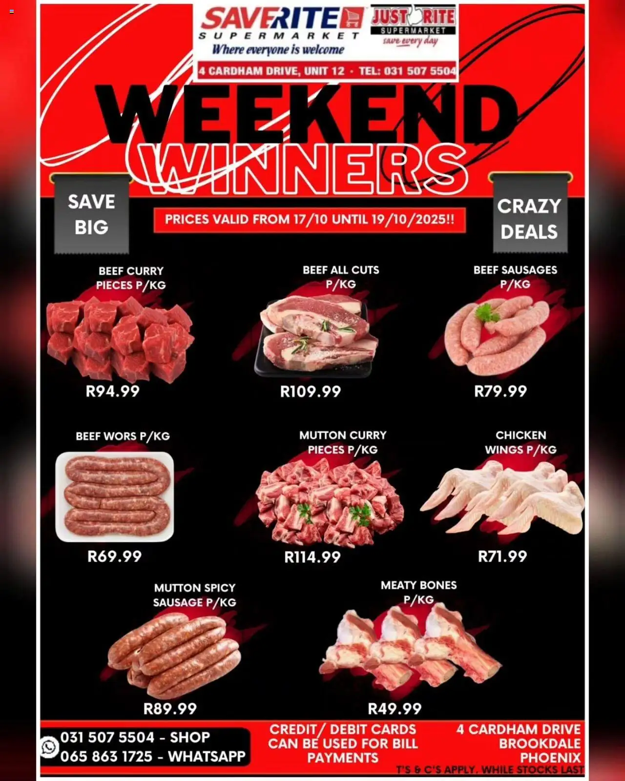 New Saverite catalogue – valid from 17.10.2025 | Page: 2 | Products: Chicken, Beef, Sausage