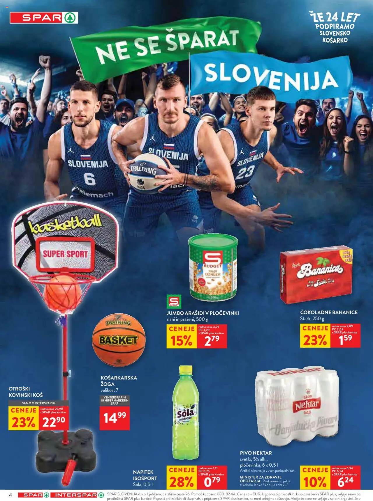 Novi Spar katalog ponudbe – veljaven od 10.09.2025 | Stran: 4 | Izdelki: Arašidi, Kos, Pivo