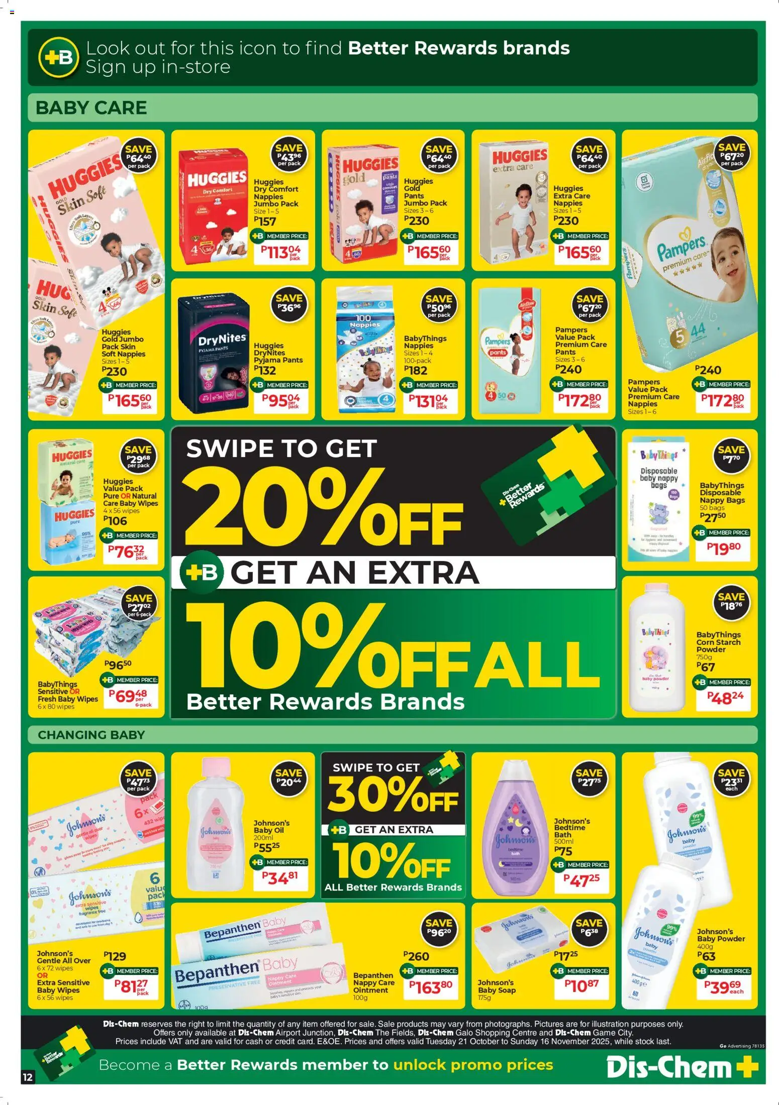 New Dis-Chem catalogue – valid from 21.10.2025 | Page: 12 | Products: Bath, Stock, Soap, Peach