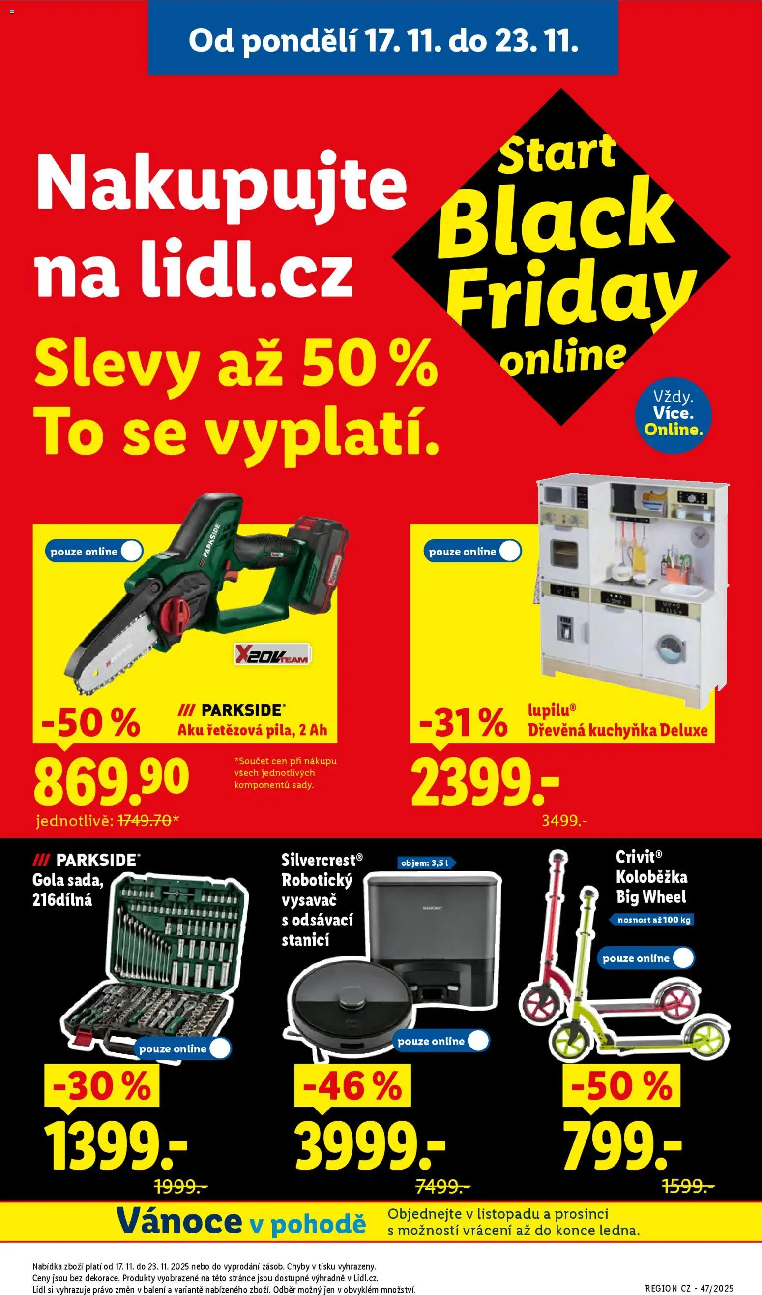 Lidl Black Friday od 17.11.2025 | Strana: 35 | Produkty: Koloběžka, Deluxe, Vysavač, Robotický vysavač
