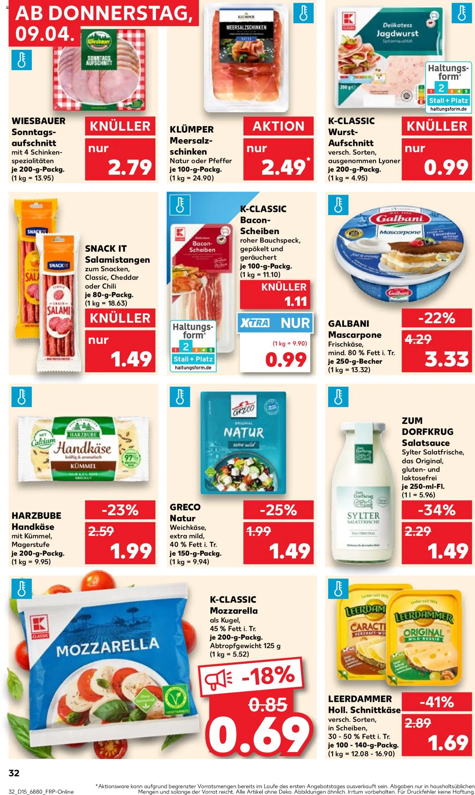 Kaufland Prospekt Völklingen	 – gültig ab 09.04.2026 | Seite: 32 | Produkte: Feta, Dressing, Pfeffer, Schinken