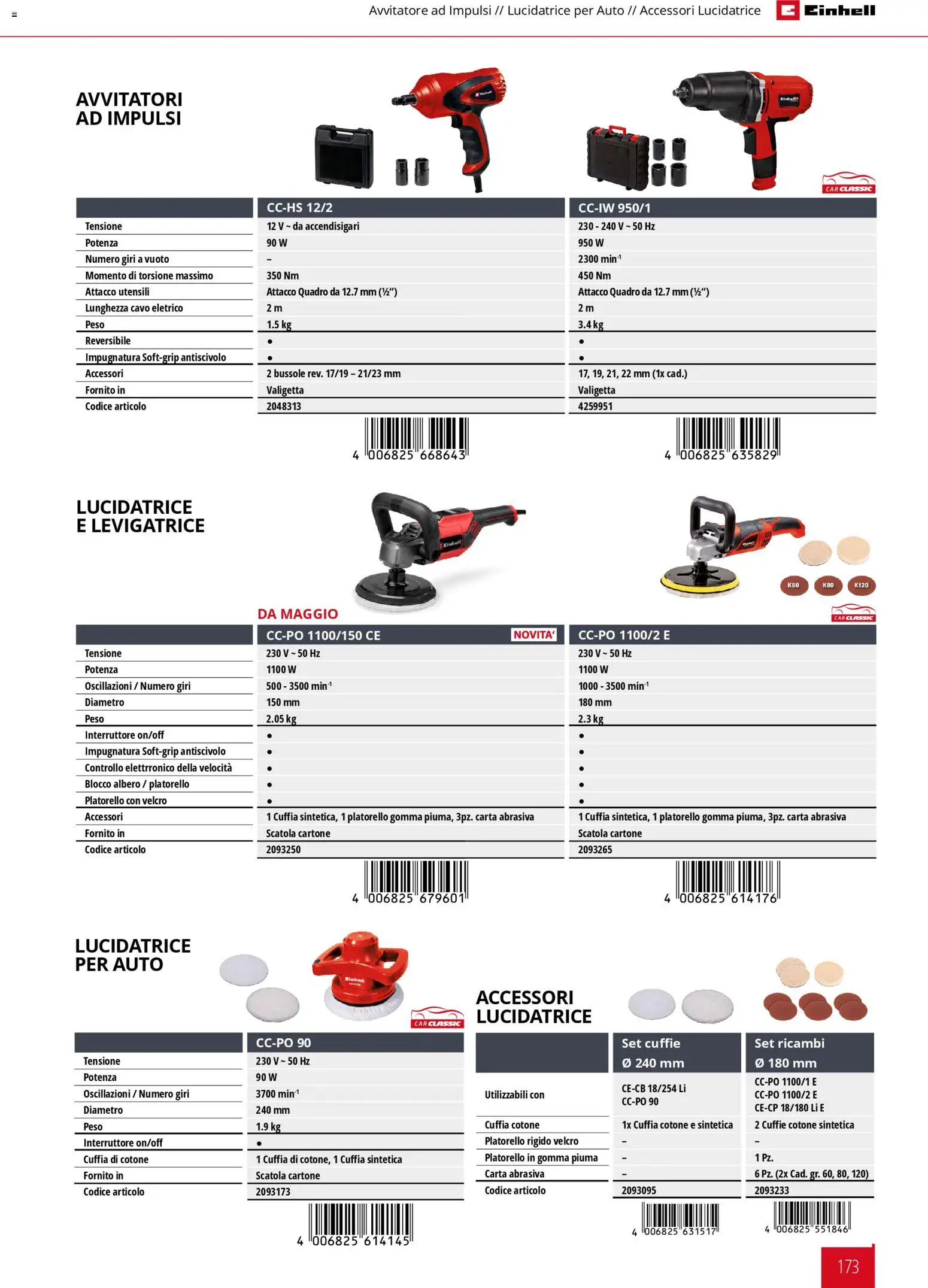 Volantino Einhell del 17.03.2026 | Pagina: 175 | Prodotti: Avvitatore, Cuffie, Cavo, Valigetta