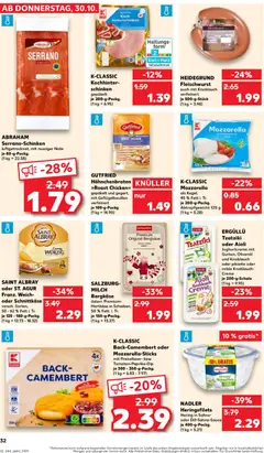 Kaufland Prospekt 	 ab 30.10.2025 gültig | Seite: 32 | Produkte: Milch, Creme, Schinken, Sahne