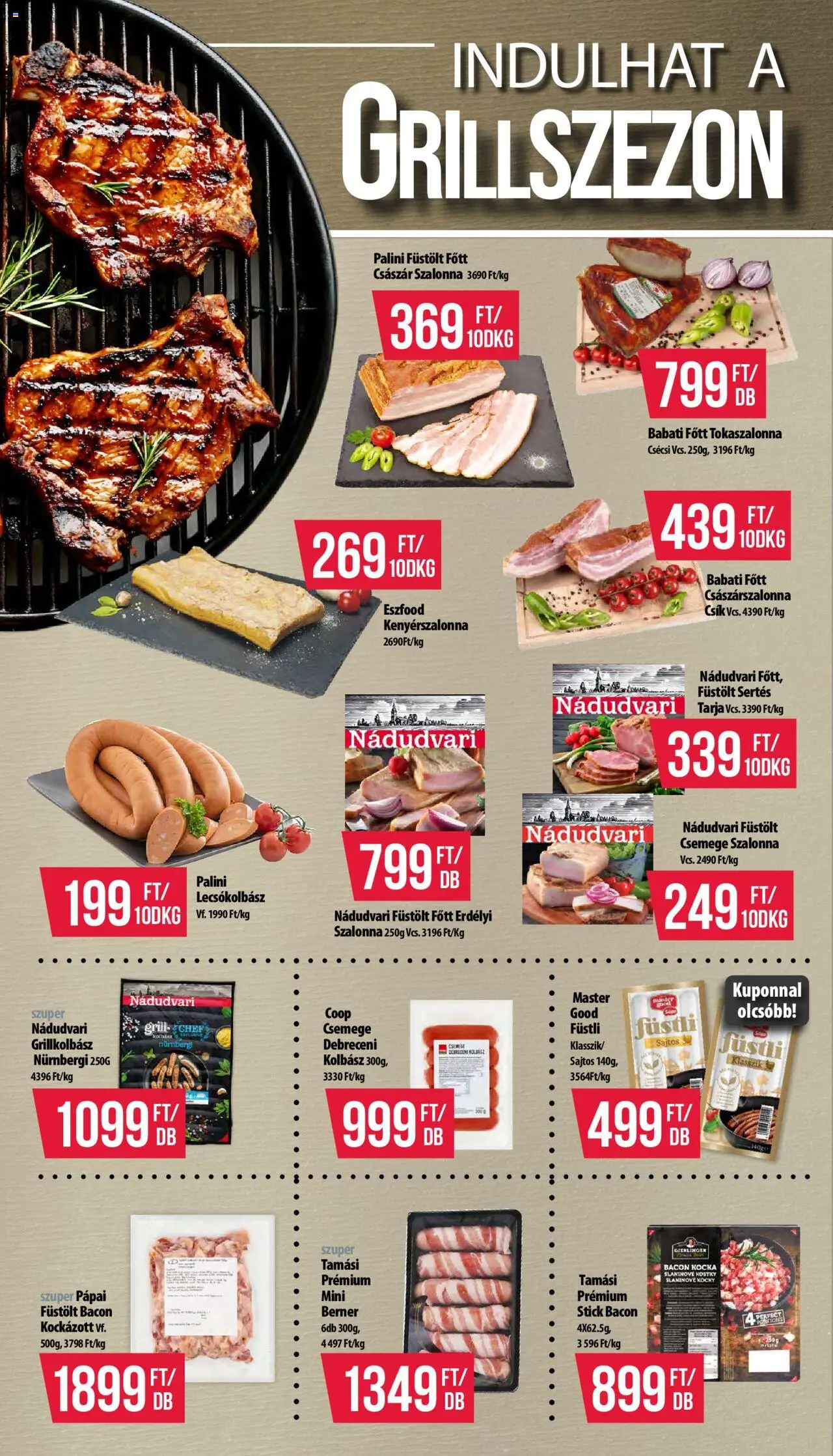 COOP akciós ujság - amely érvényes a következő dátumtól: 12.06.2025 | Oldal: 4 | Termékek: Kolbász, Debreceni, Grill, Kenyérszalonna