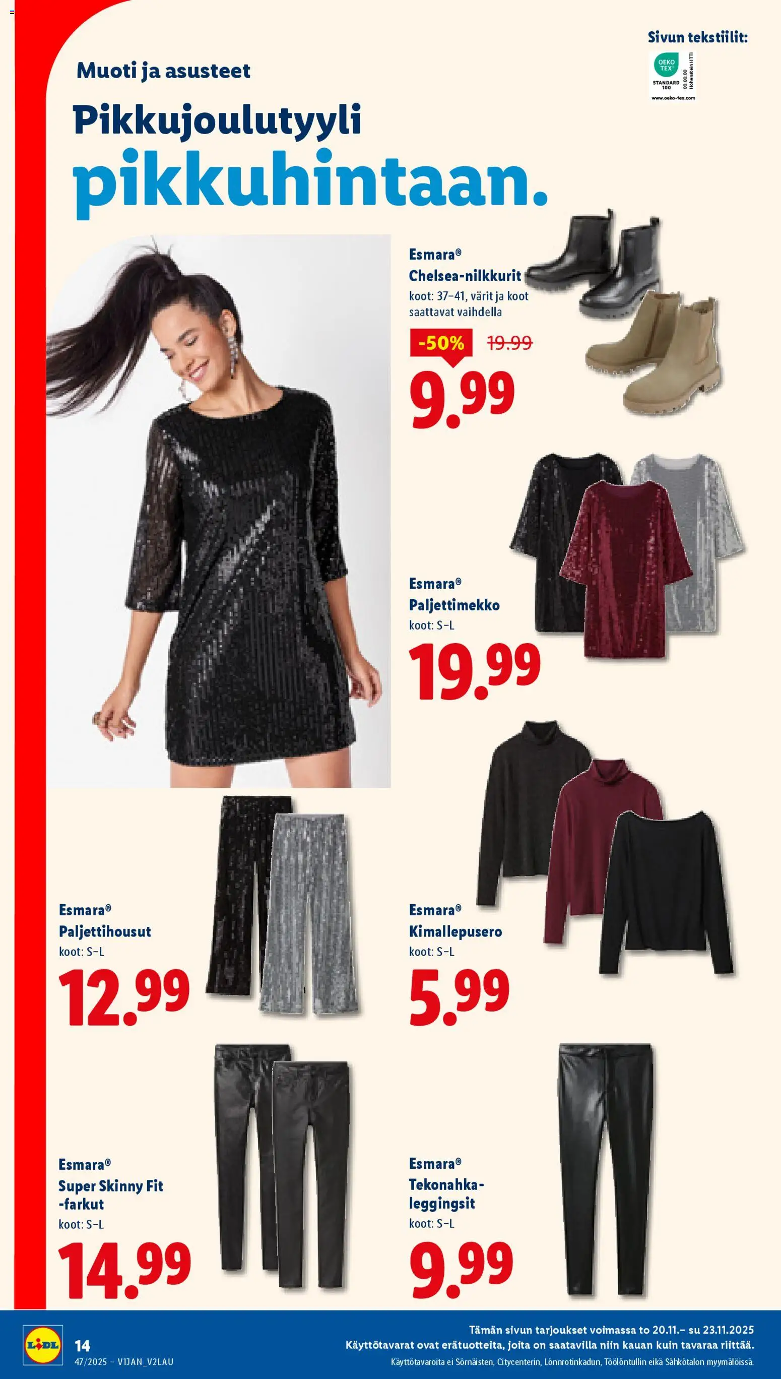 Lidl tarjoukset - Rovaniemi – voimassa 20.11.2025 alkaen | Sivu: 14 | Tuotteet: Leggingsit, Farkut