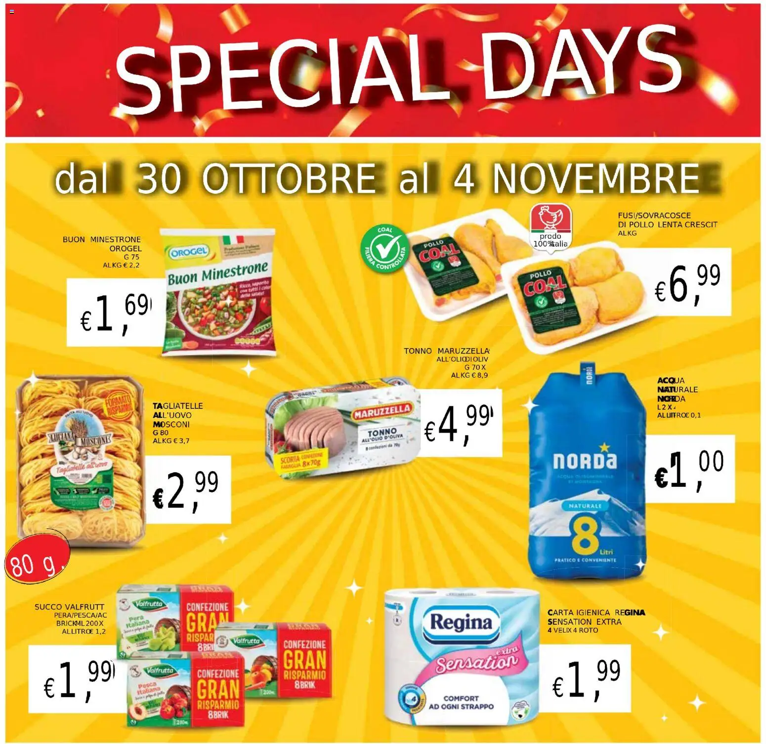 Volantino Coal del 23.10.2025 | Pagina: 27 | Prodotti: Minestrone, Carta igienica, Pollo, Pera