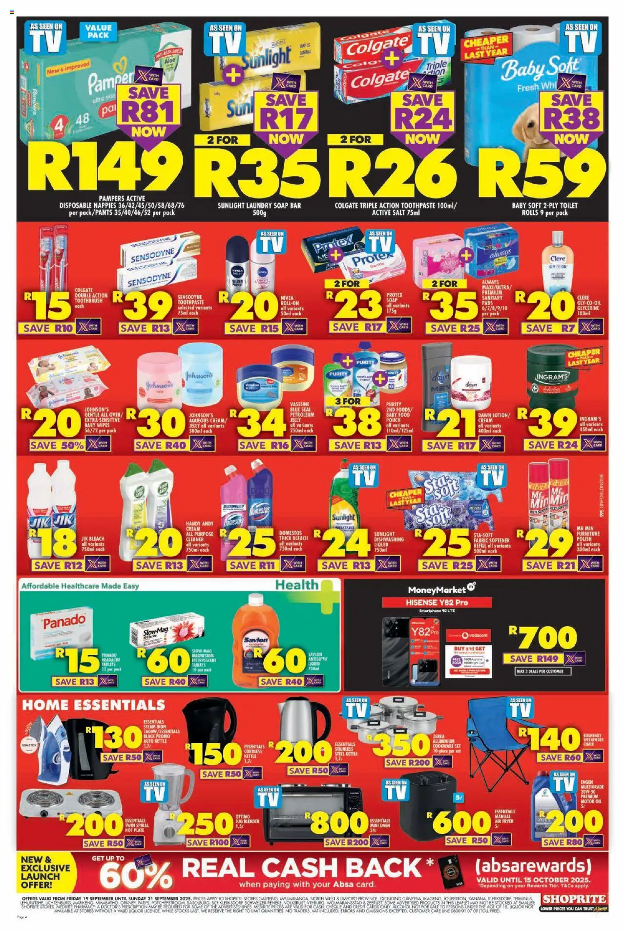 New Shoprite catalogue – valid from 19.09.2025 | Page: 4 | Products: Oven, Kettle, Cookware, Salt