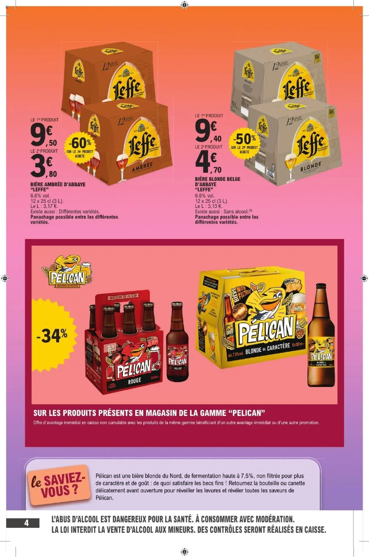 {H1} | Page: 4 | Produits: Bière blonde, Bière