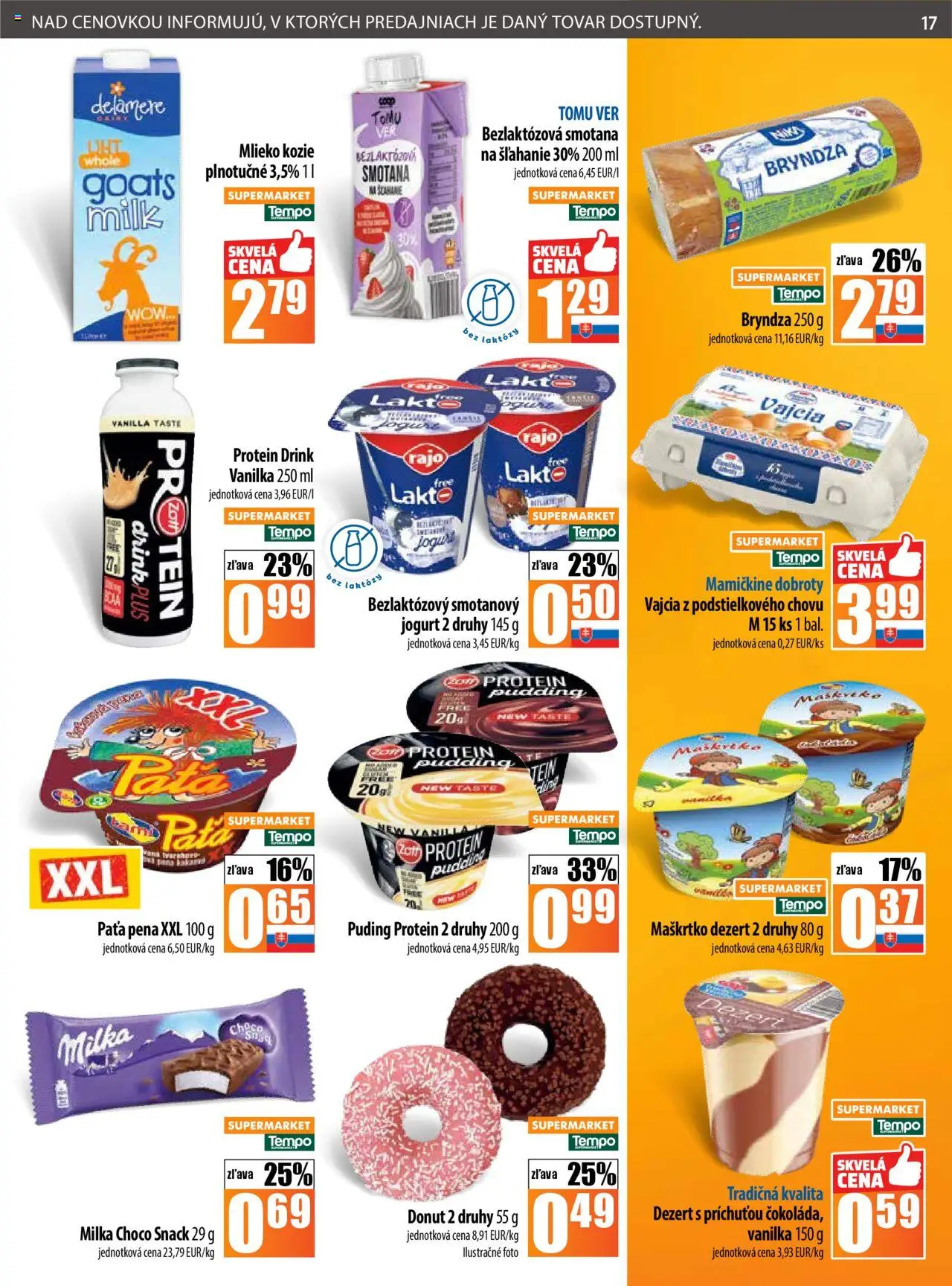 Nové COOP Jednota akcie – leták je platný od 09.10.2025 | Strana: 17 | Produkty: Jogurt, Vajcia, Smotana, Bryndza