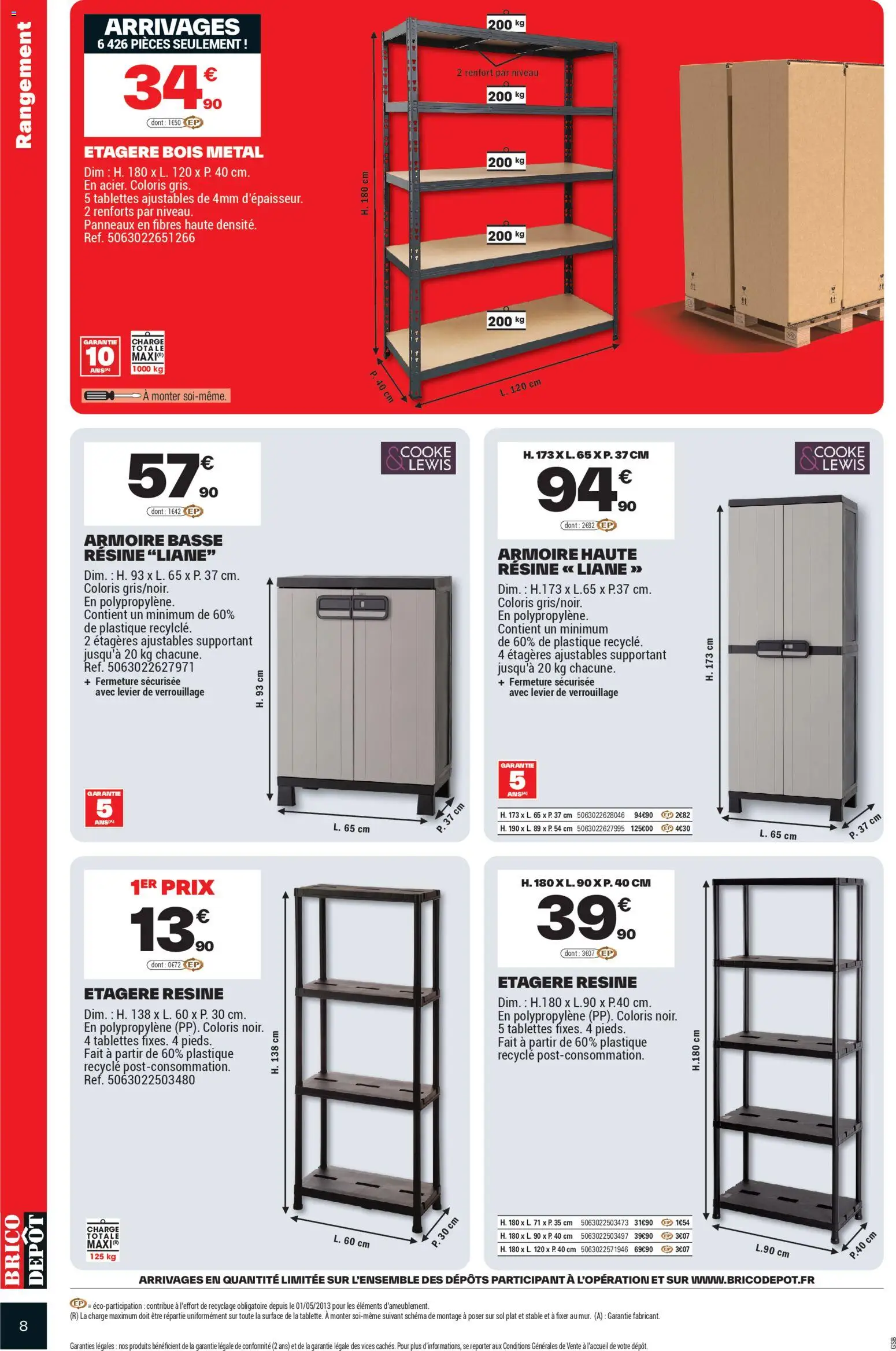 {H1} | Page: 8 | Produits: Armoire, Étagère