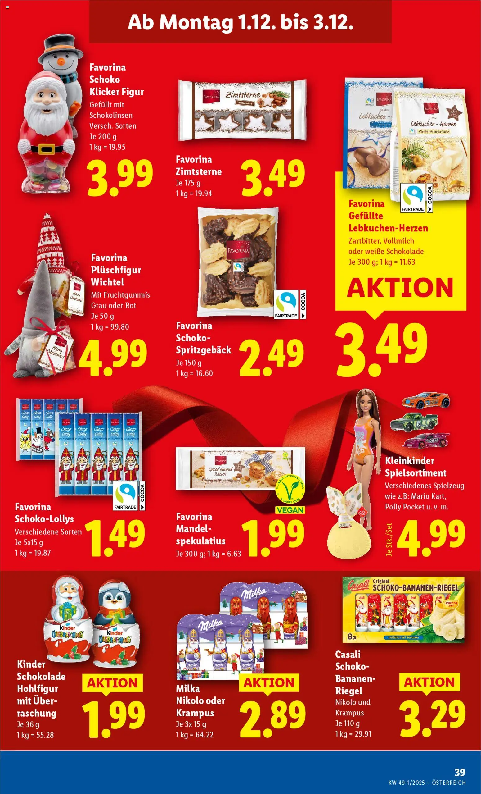 Lidl Flugblatt - Altenmarkt im Pongau, St. Johann im Pongau, Zell am See gültig ab 27.11.2025 | Seite: 43 | Produkte: Schokolade, Bananen