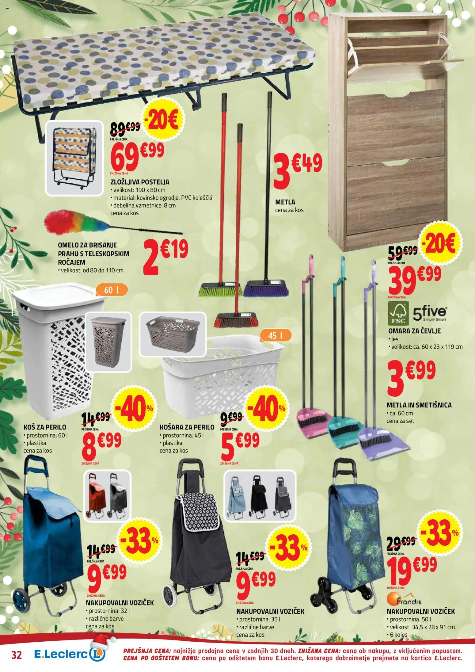 Novi E.leclerc katalog ponudbe – veljaven od 27.12.2025 | Stran: 32 | Izdelki: Košara, Koš za perilo, Omara, Kos