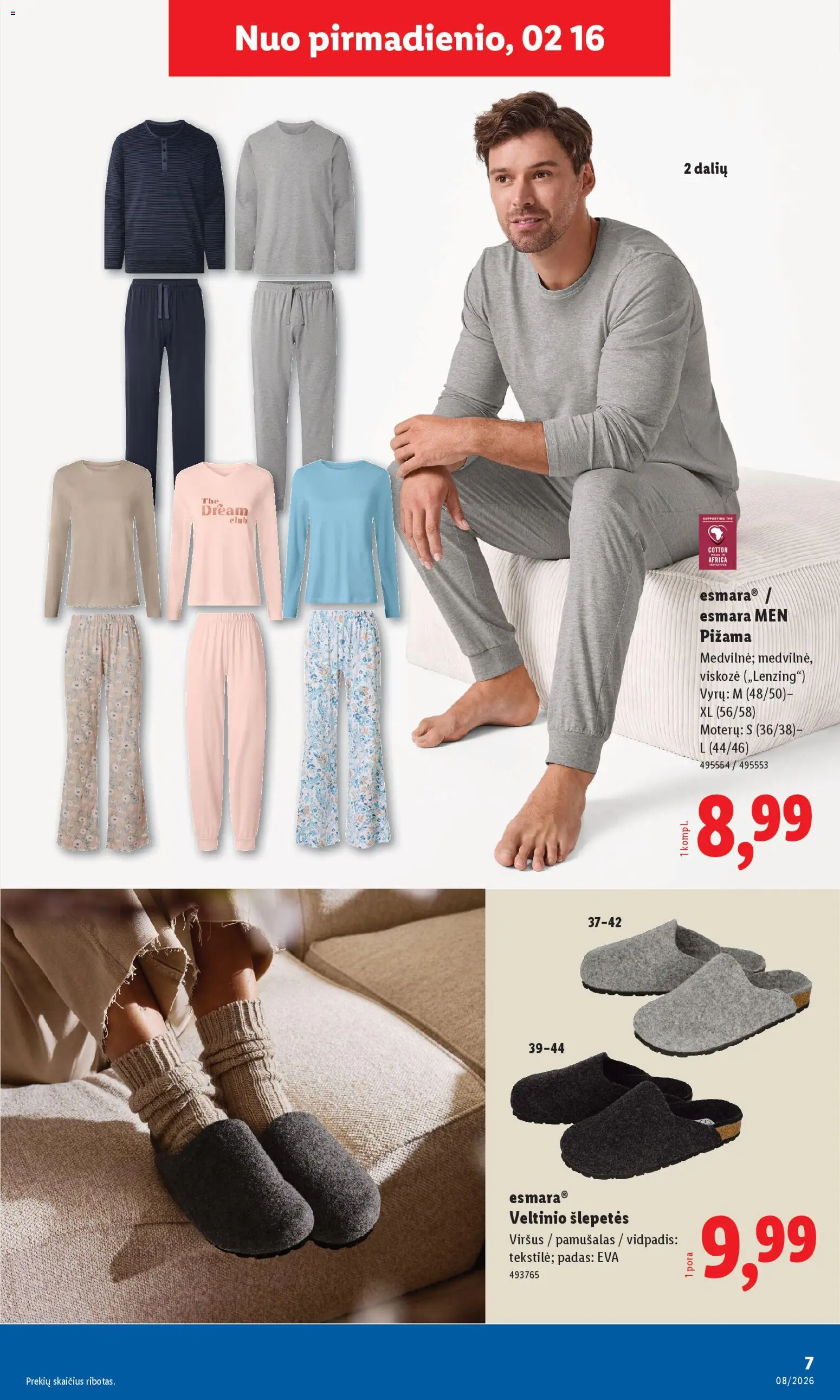 LIDL akcijos nuo 16.02.2026 | Puslapis: 7 | Prekių: Pižama, Šlepetės
